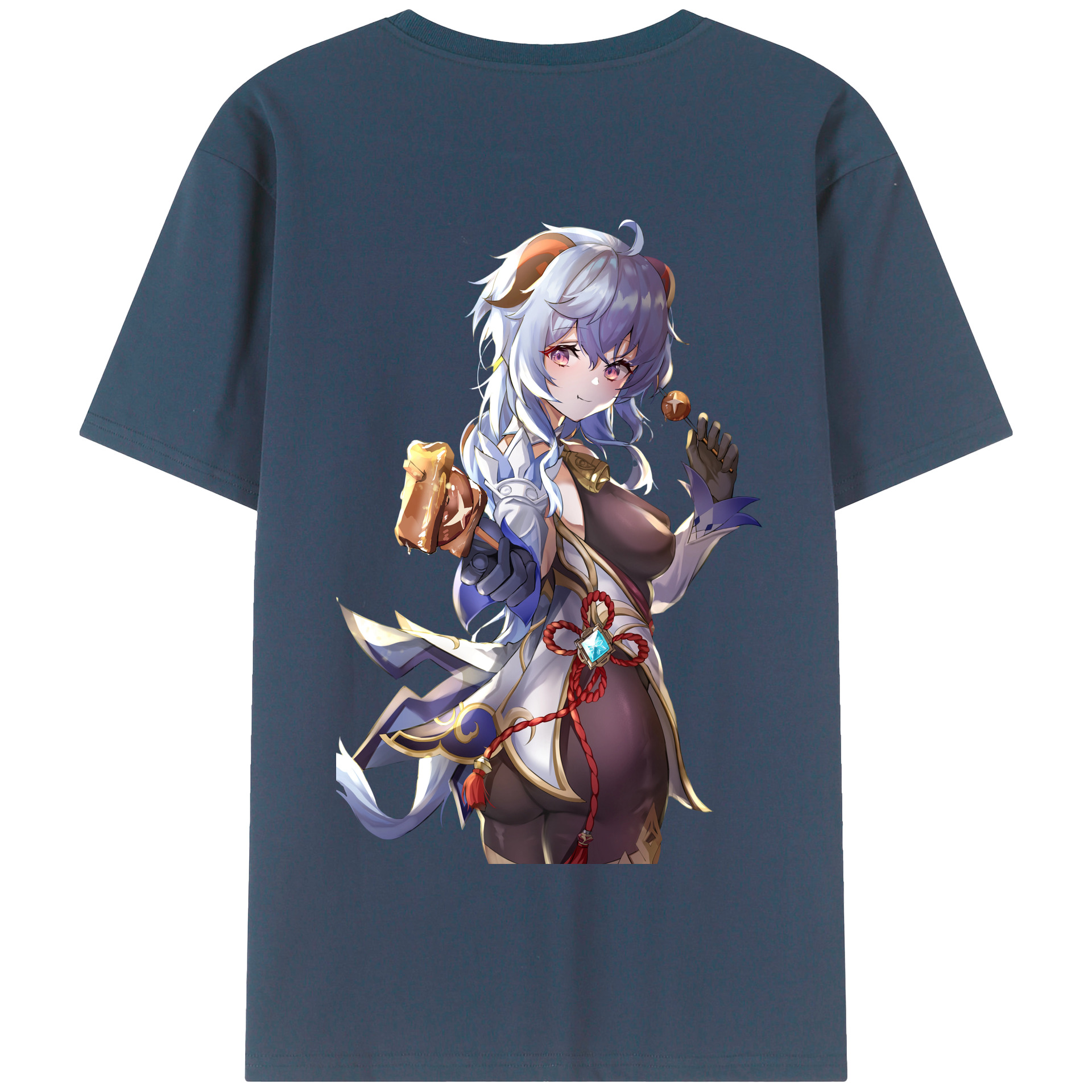 げんし神 甘雨 かんう genshin Ganyu 綿100％半袖Tシャツ（背面プリント）