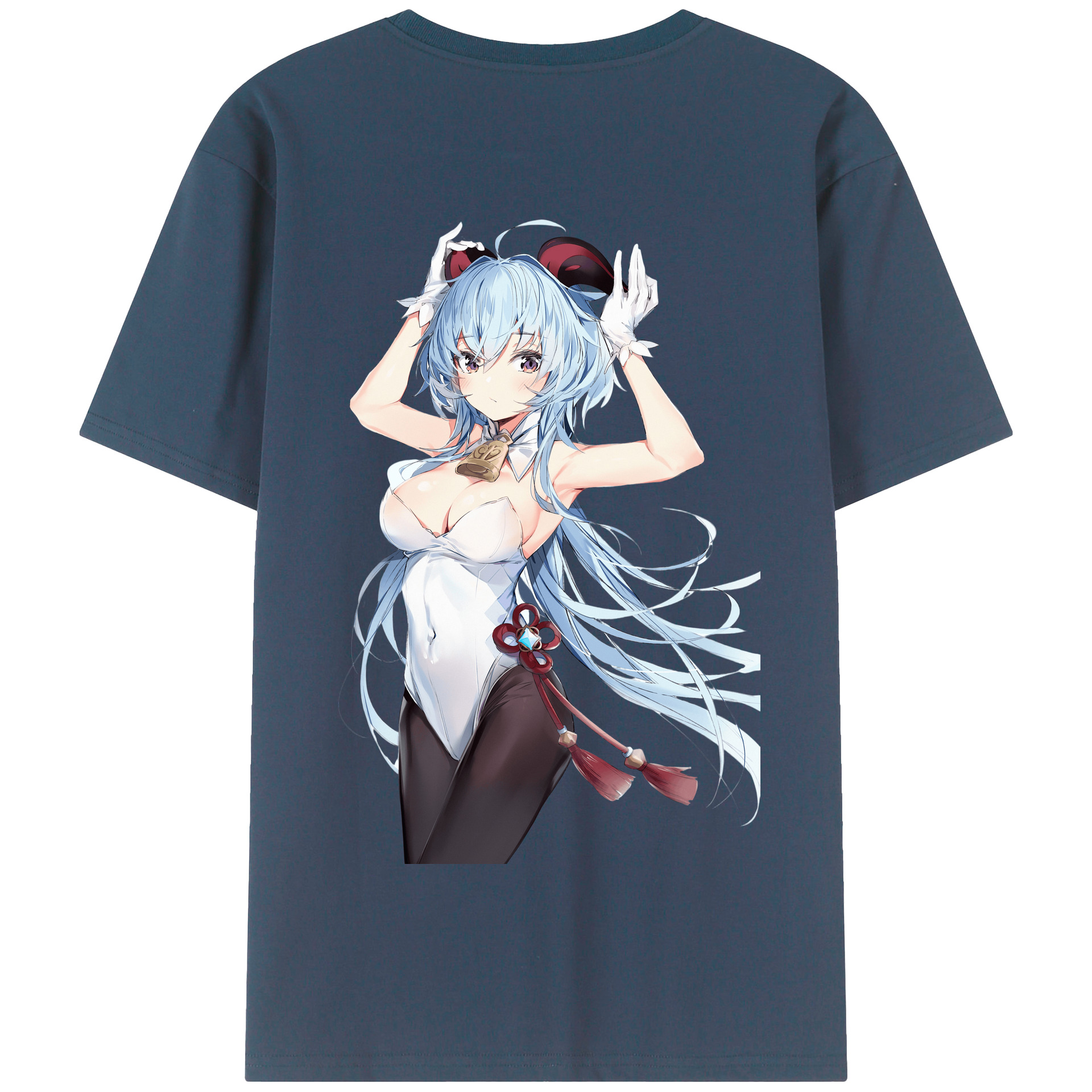 げんし神 甘雨 かんう genshin Ganyu 綿100％半袖Tシャツ（背面プリント）