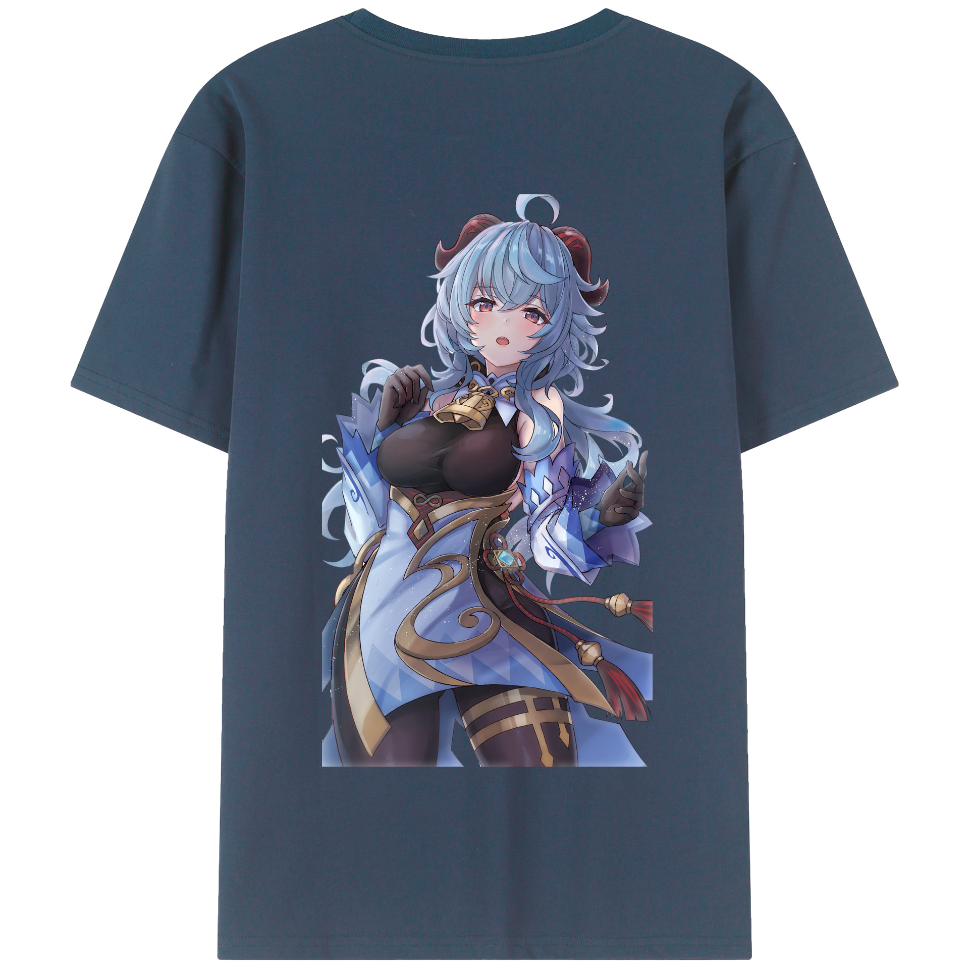 げんし神 甘雨 かんう genshin Ganyu 綿100％半袖Tシャツ（背面プリント）
