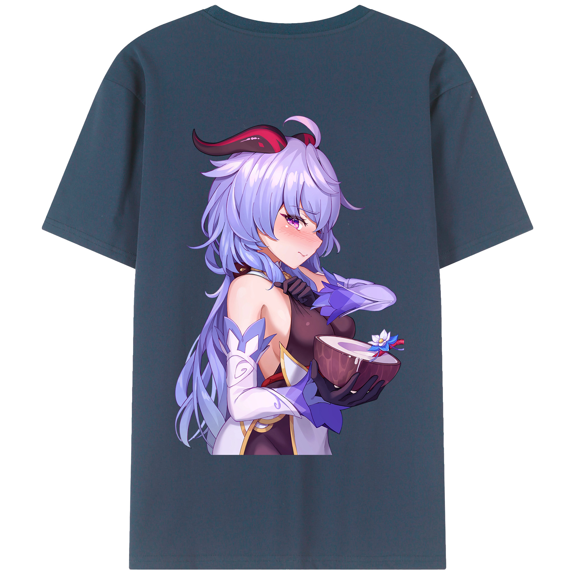 げんし神 甘雨 かんう genshin Ganyu 綿100％半袖Tシャツ（背面プリント）