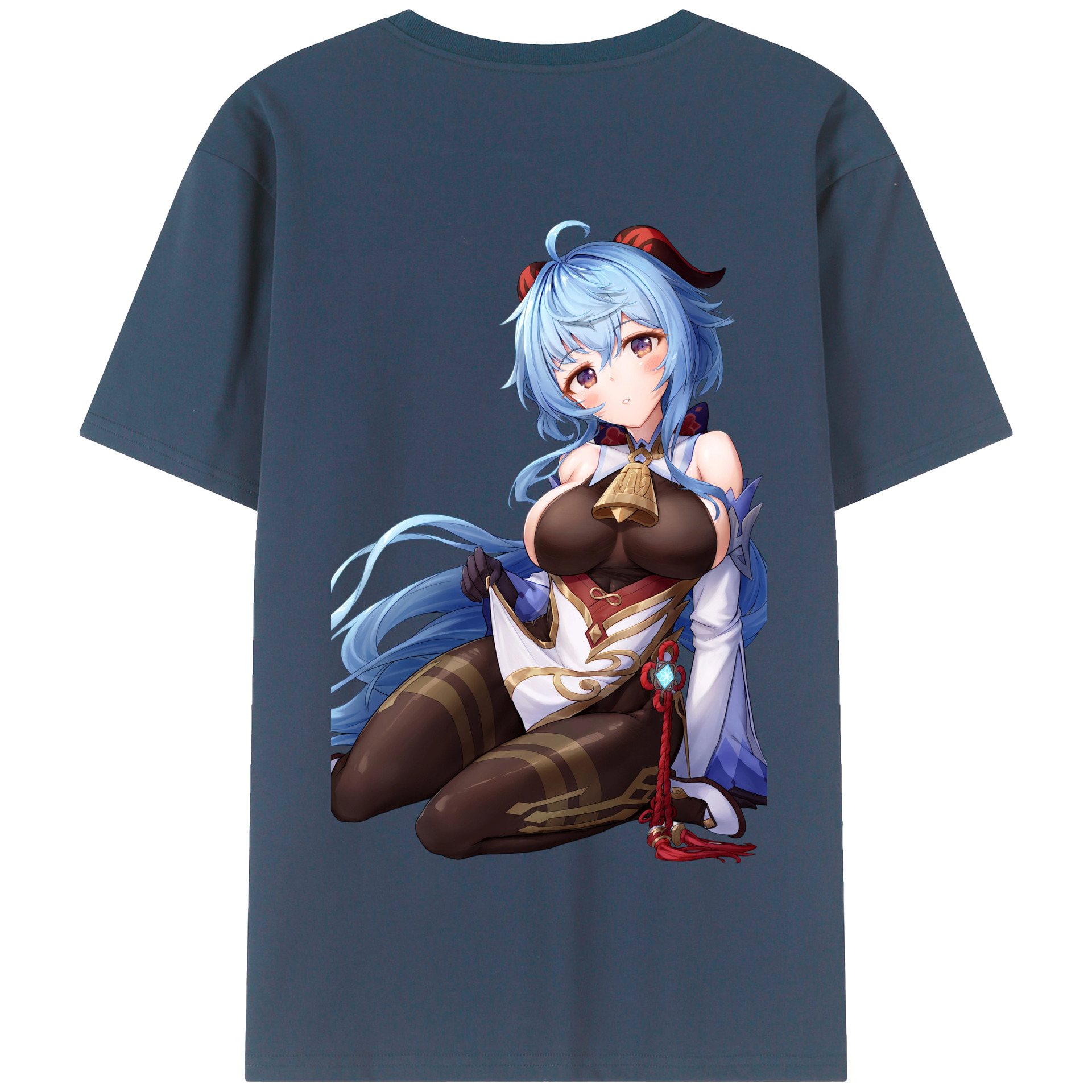 げんし神 甘雨 かんう genshin Ganyu 綿100％半袖Tシャツ（背面プリント）