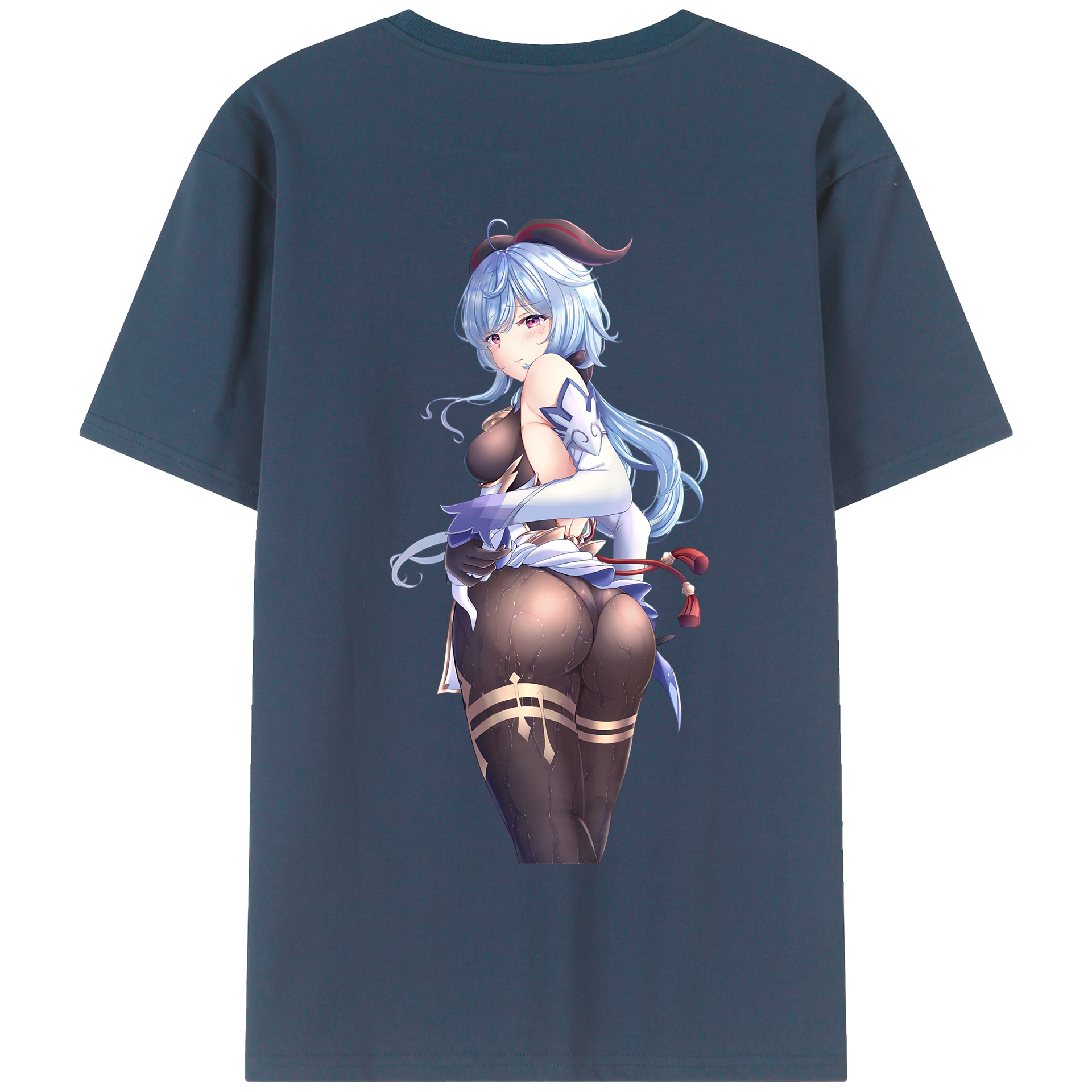 げんし神 甘雨 かんう genshin Ganyu 綿100％半袖Tシャツ（背面プリント）