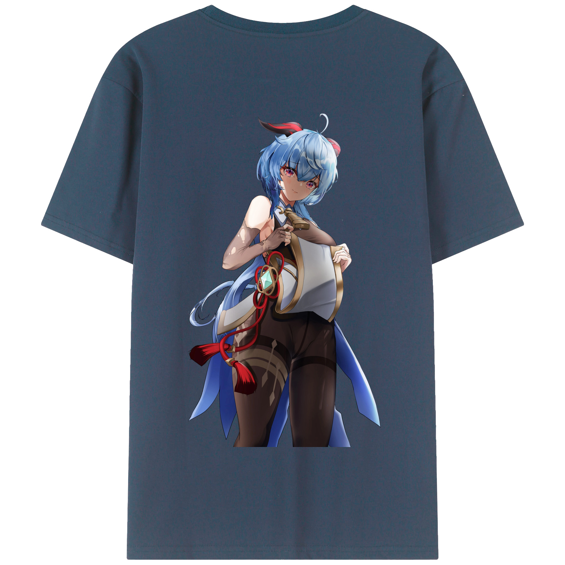 げんし神 甘雨 かんう genshin Ganyu 綿100％半袖Tシャツ（背面プリント）