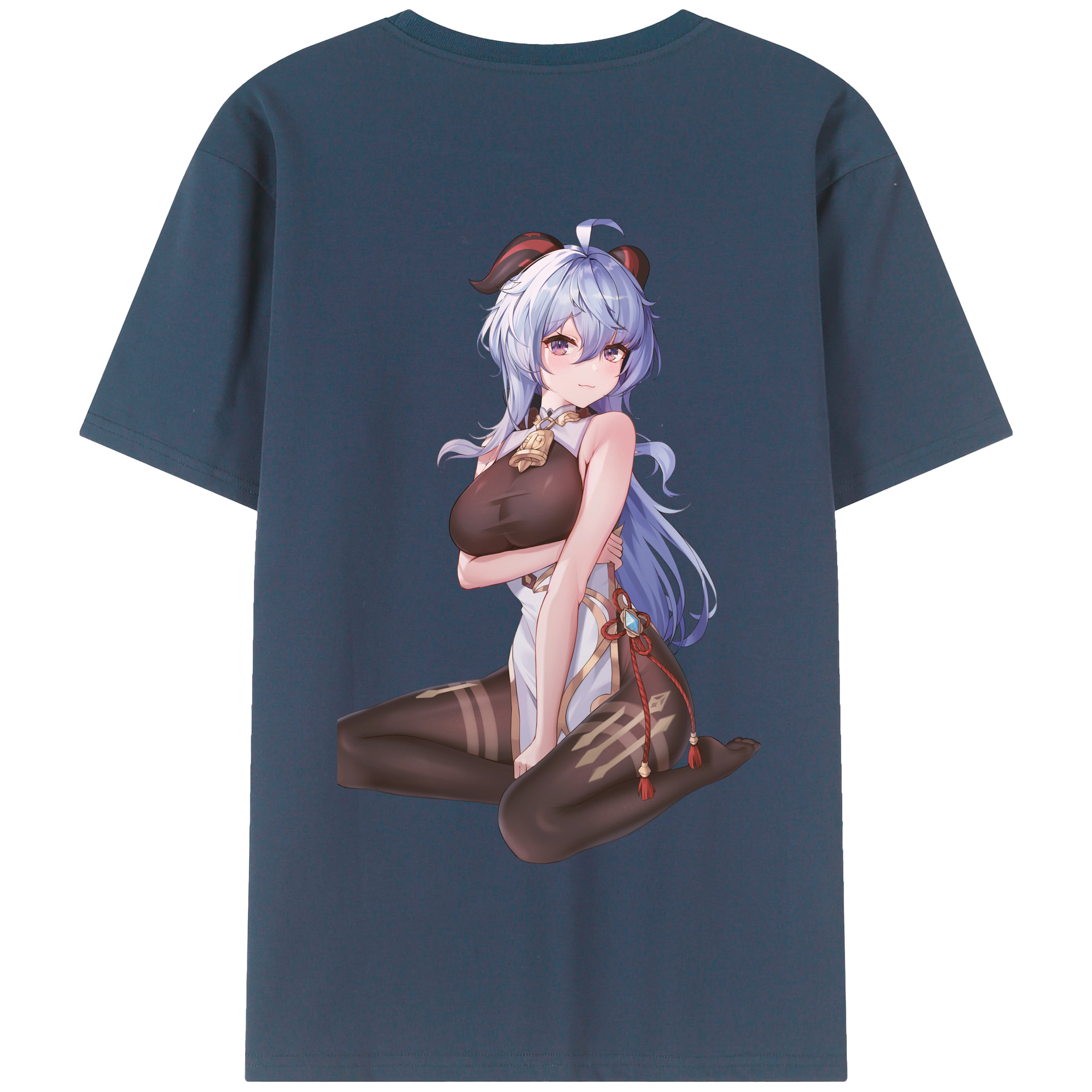 げんし神 甘雨 かんう genshin Ganyu 綿100％半袖Tシャツ（背面プリント）