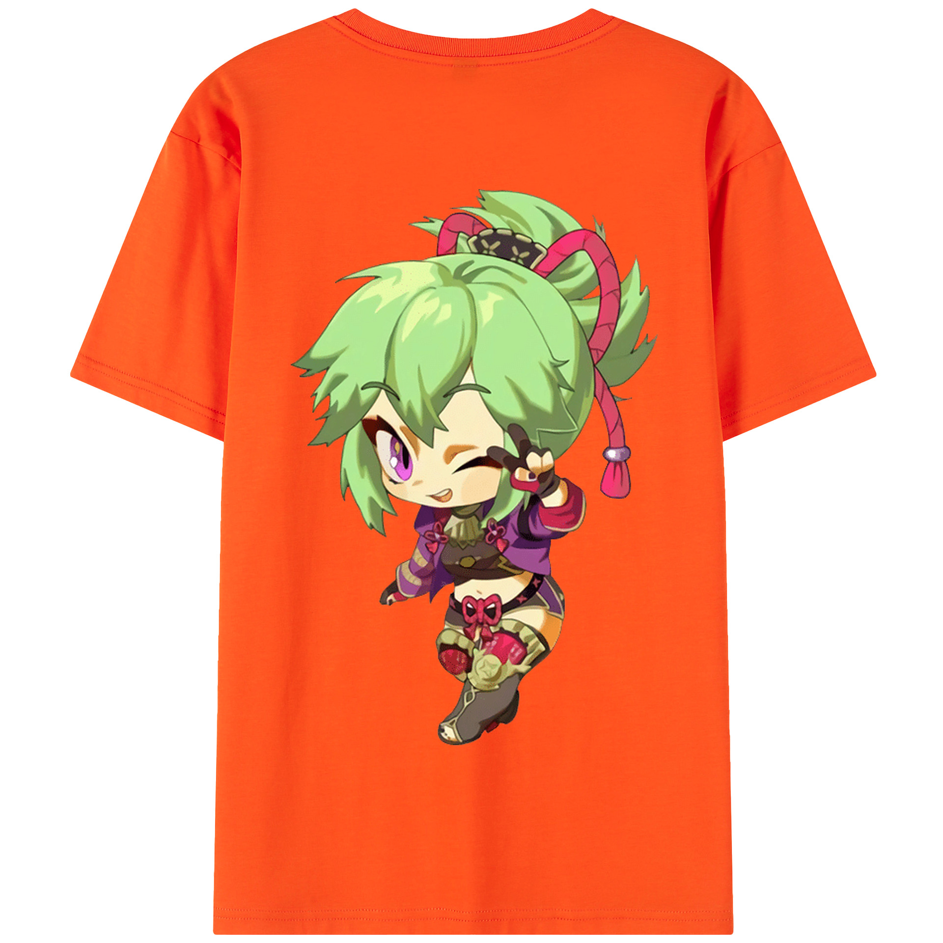 げんし神  久岐忍 くき しのぶ genshin Kuki Shinobu 綿100％半袖Tシャツ（背面プリント）