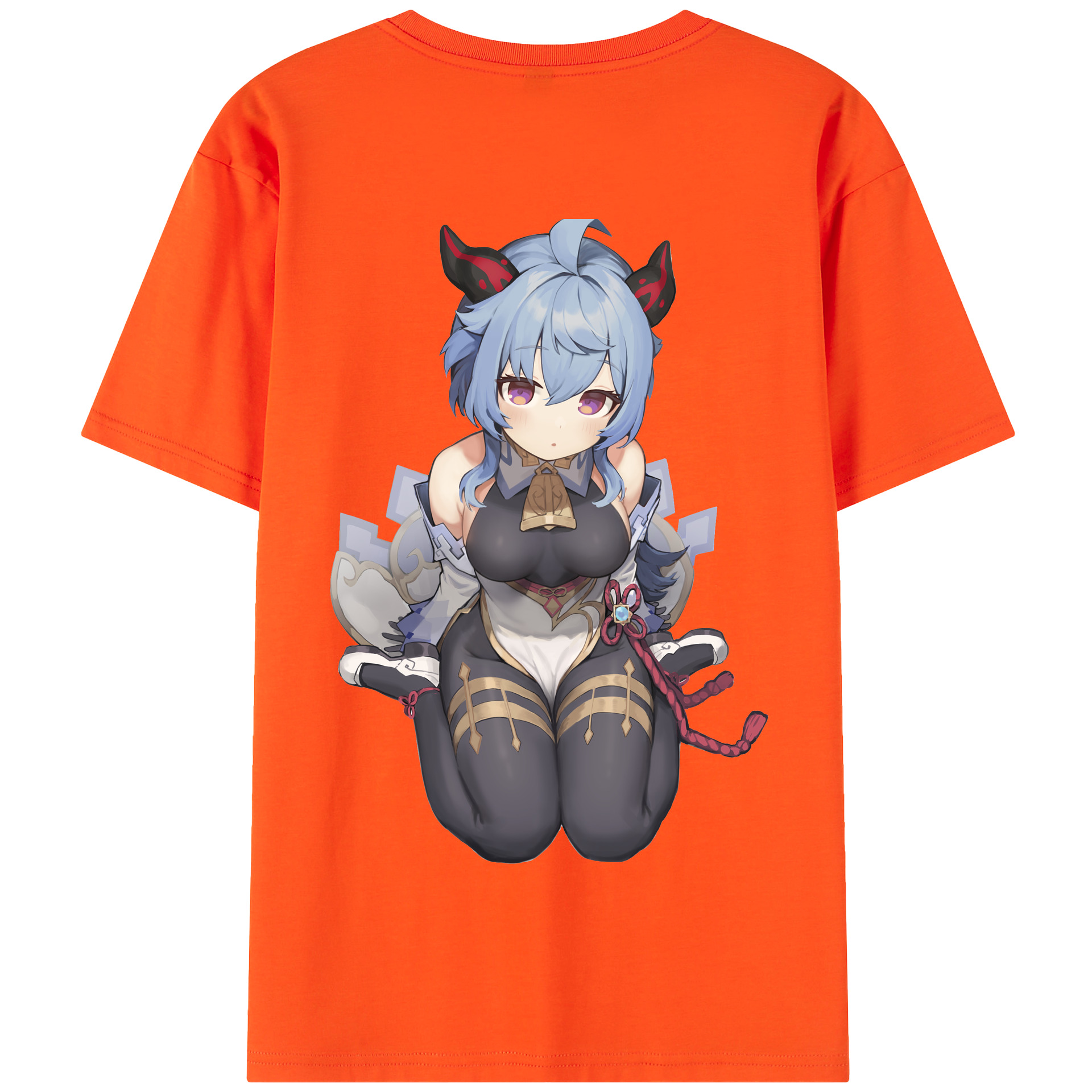 げんし神 甘雨 かんう genshin Ganyu 綿100％半袖Tシャツ（背面プリント）