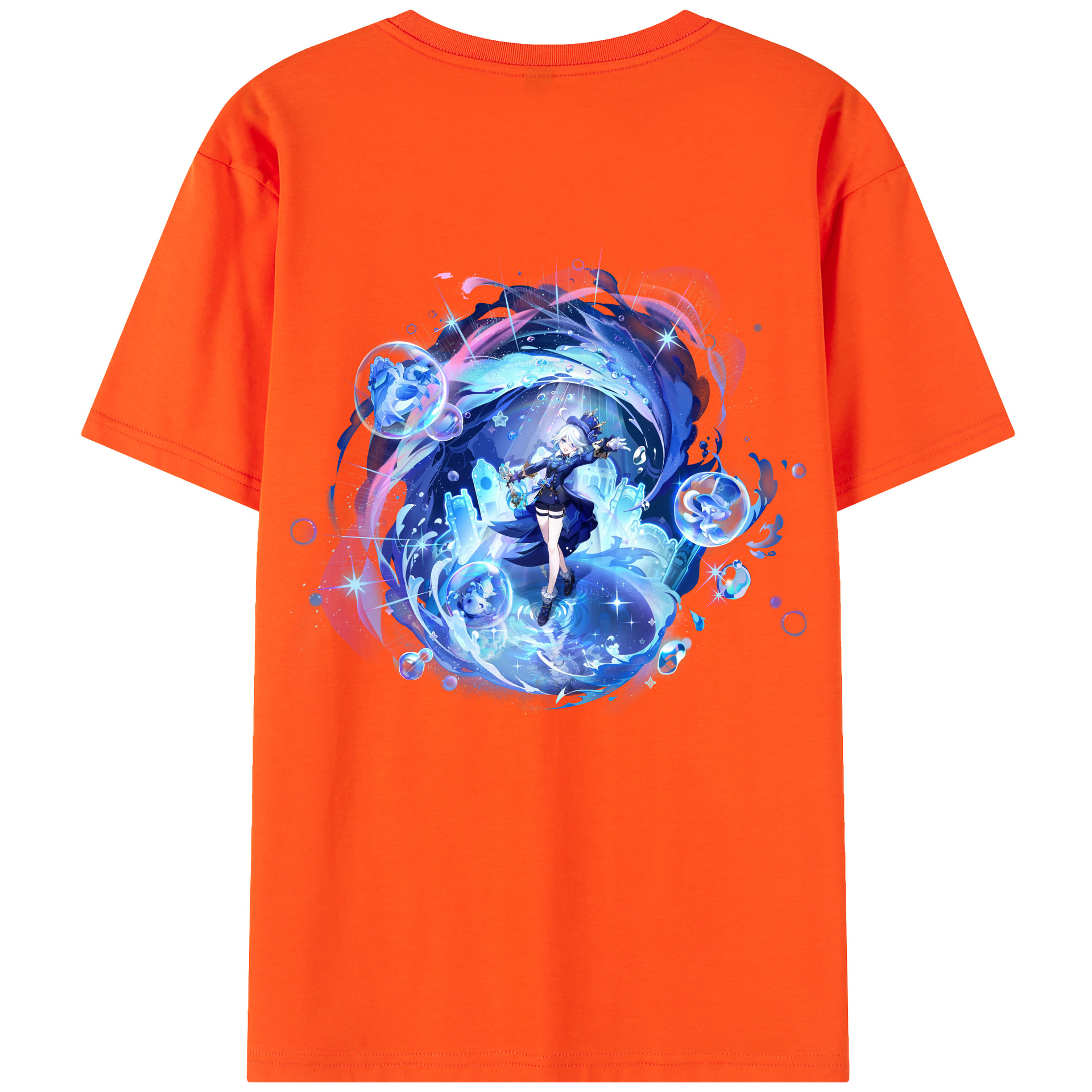 げんし神 フリーナ genshin Furina 綿100％半袖Tシャツ（背面プリント）