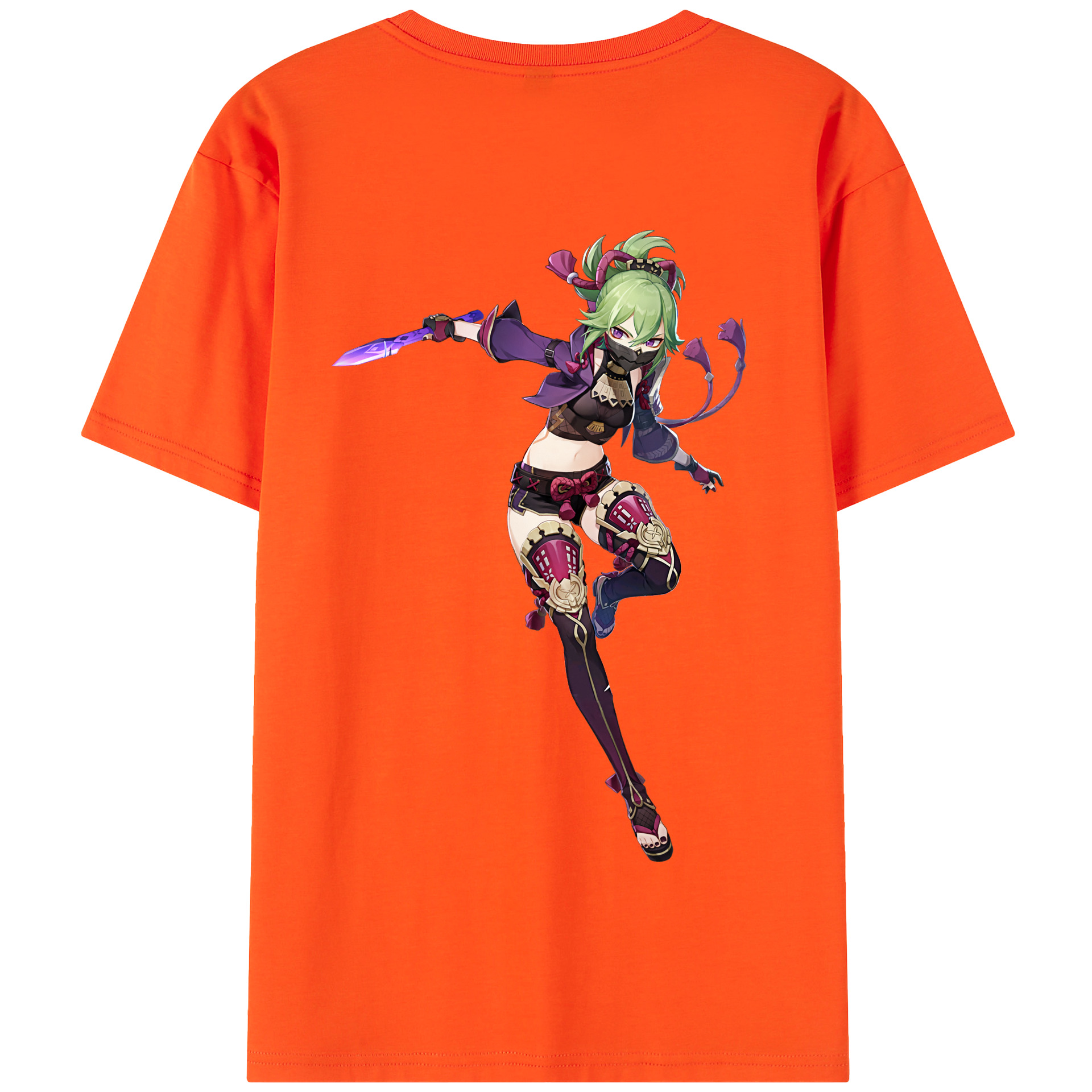 げんし神  久岐忍 くき しのぶ genshin Kuki Shinobu 綿100％半袖Tシャツ（背面プリント）