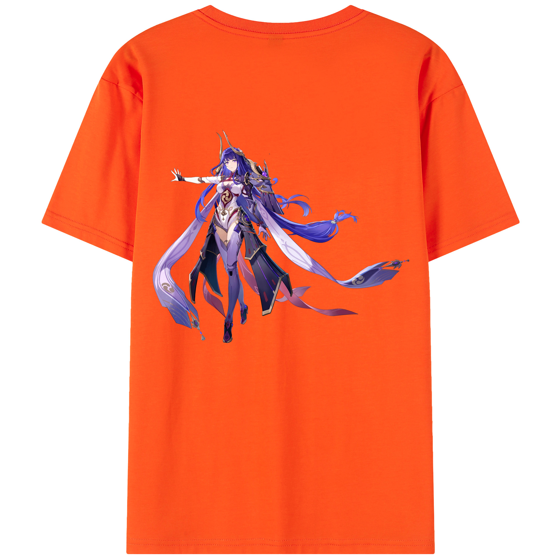 げんし神 雷電将軍 らいでんしょうぐん genshin Raiden Shogun 綿100％半袖Tシャツ（背面プリント）