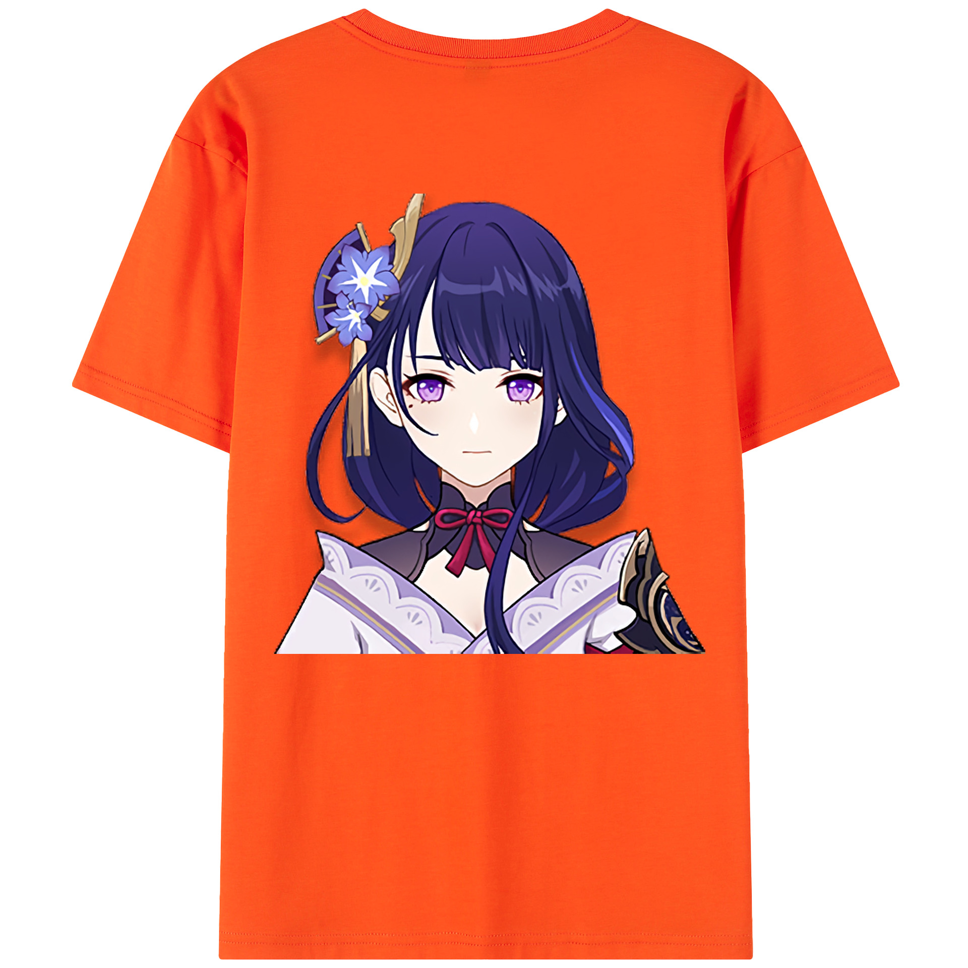 げんし神 雷電将軍 らいでんしょうぐん genshin Raiden Shogun 綿100％半袖Tシャツ（背面プリント）