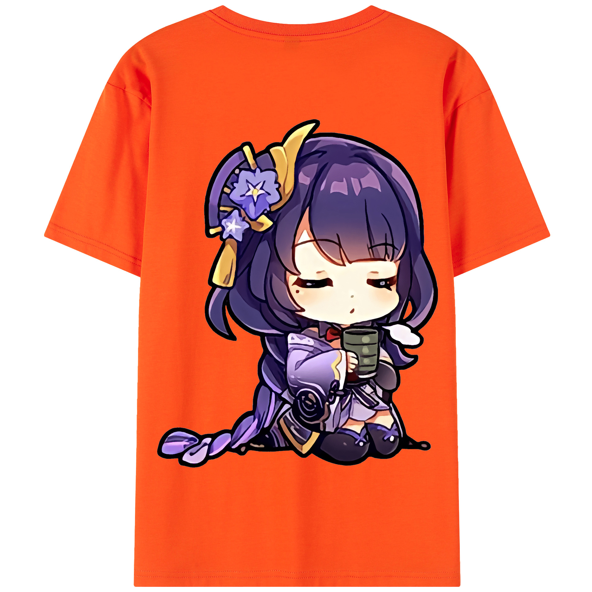 げんし神 雷電将軍 らいでんしょうぐん genshin Raiden Shogun 綿100％半袖Tシャツ（背面プリント）