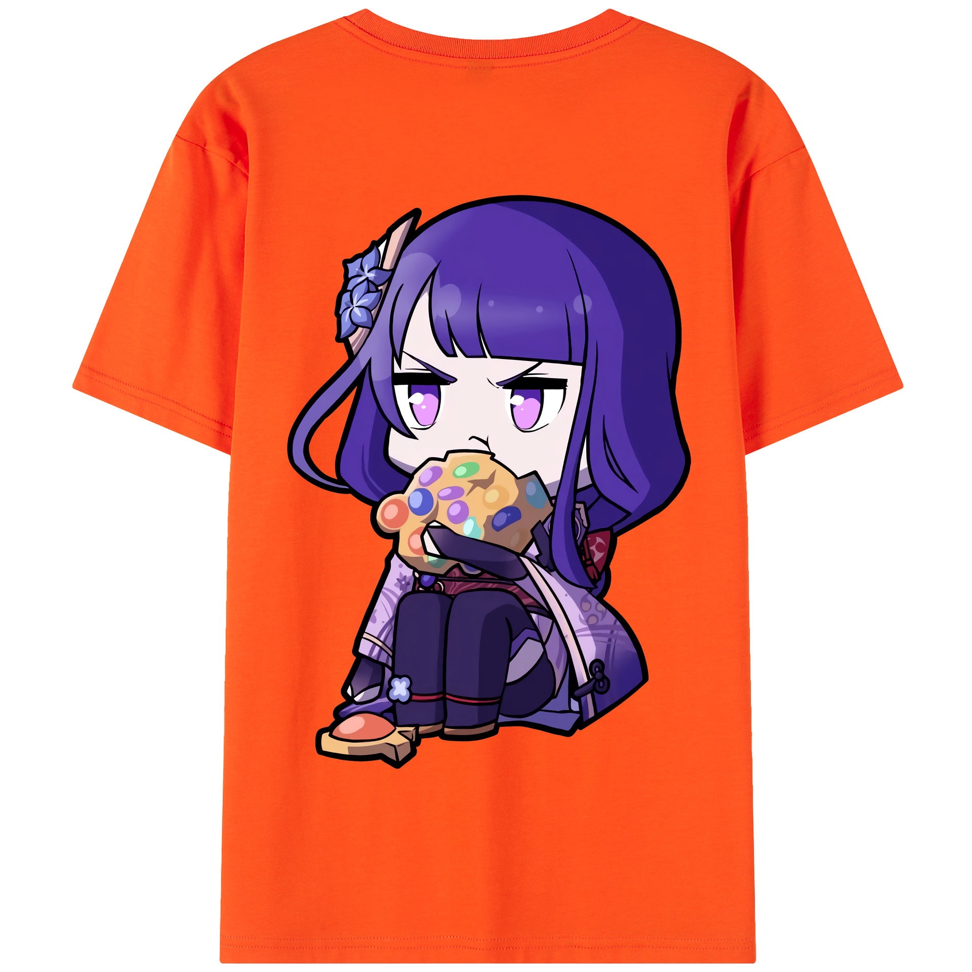 げんし神 雷電将軍 らいでんしょうぐん genshin Raiden Shogun 綿100％半袖Tシャツ（背面プリント）