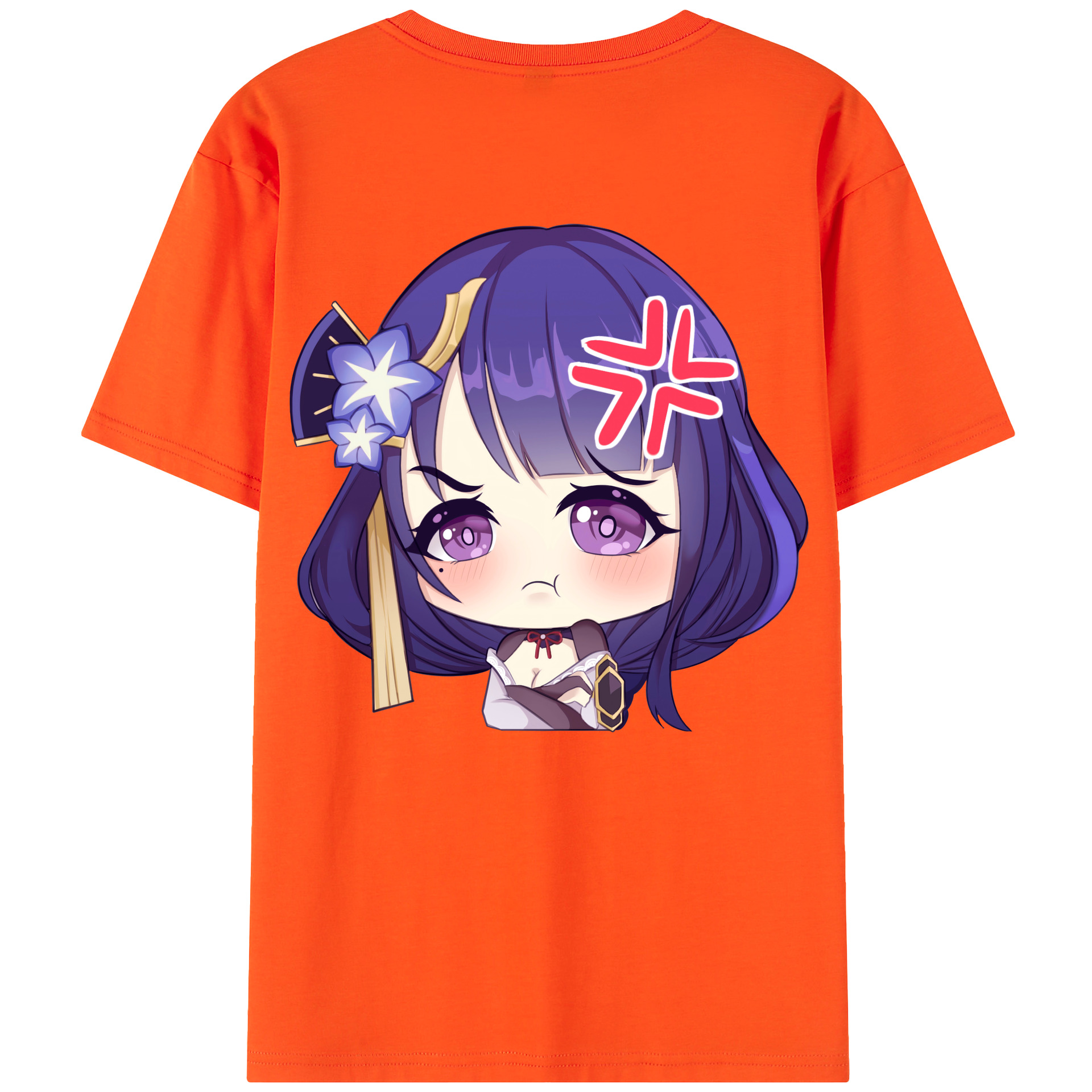 げんし神 雷電将軍 らいでんしょうぐん genshin Raiden Shogun 綿100％半袖Tシャツ（背面プリント）