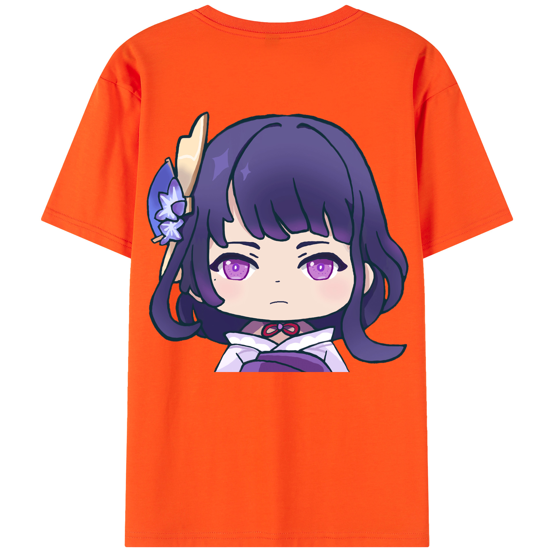 げんし神 雷電将軍 らいでんしょうぐん genshin Raiden Shogun 綿100％半袖Tシャツ（背面プリント）