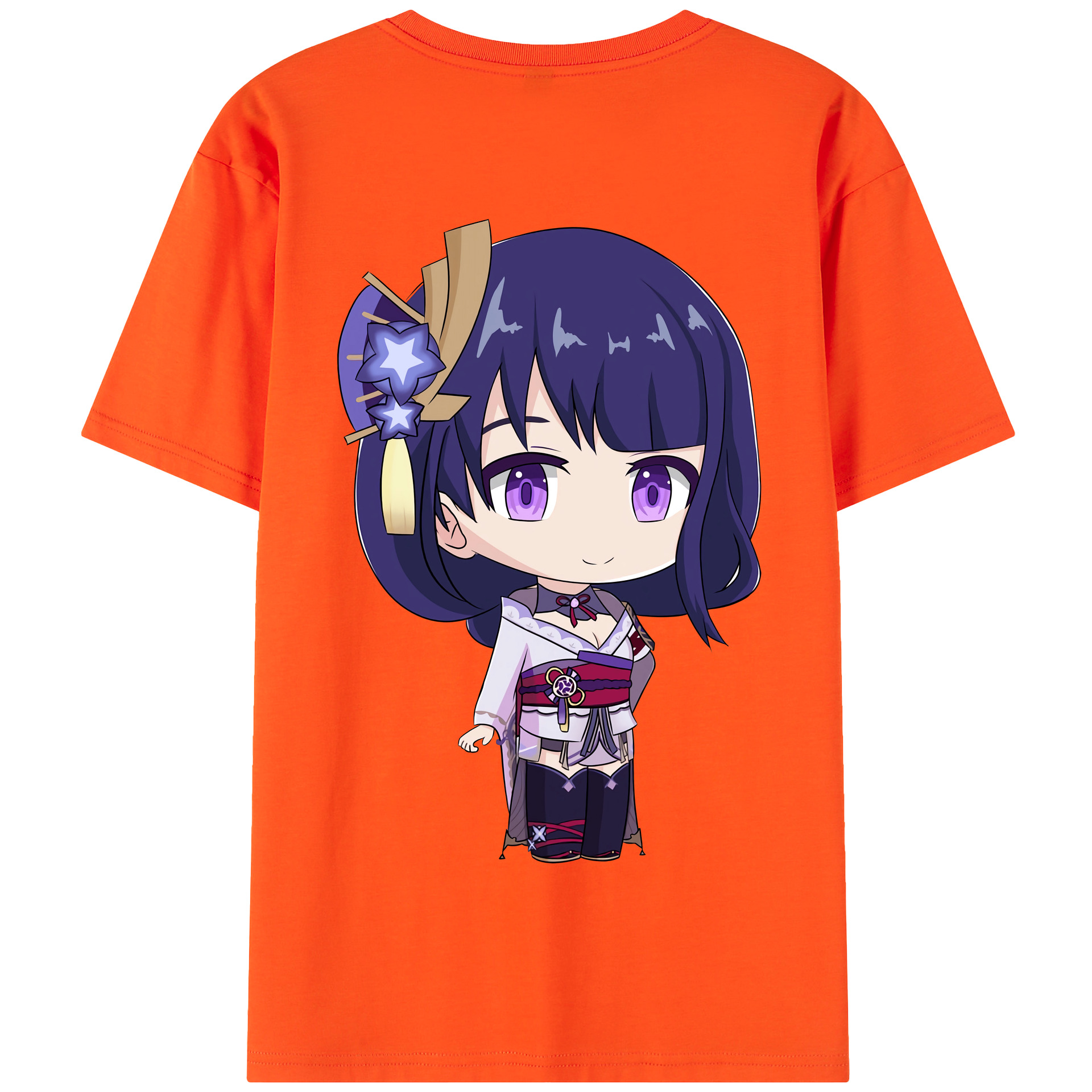 げんし神 雷電将軍 らいでんしょうぐん genshin Raiden Shogun 綿100％半袖Tシャツ（背面プリント）