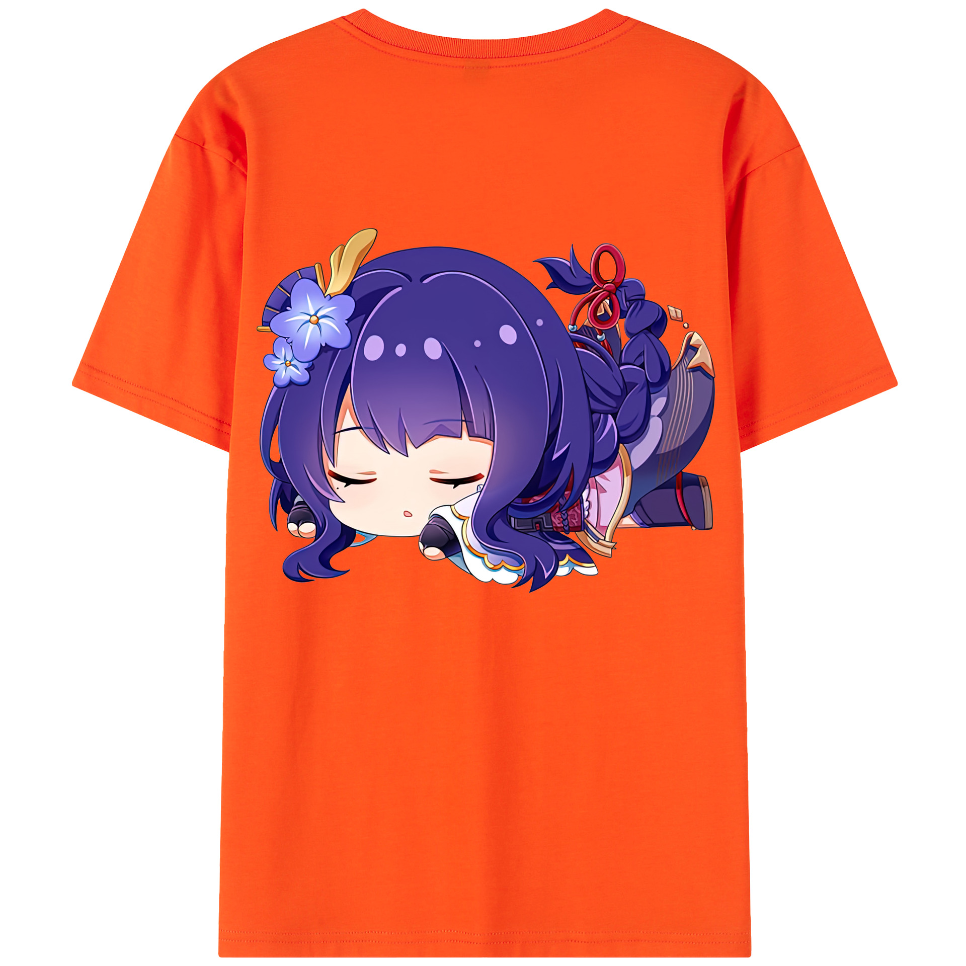 げんし神 雷電将軍 らいでんしょうぐん genshin Raiden Shogun 綿100％半袖Tシャツ（背面プリント）