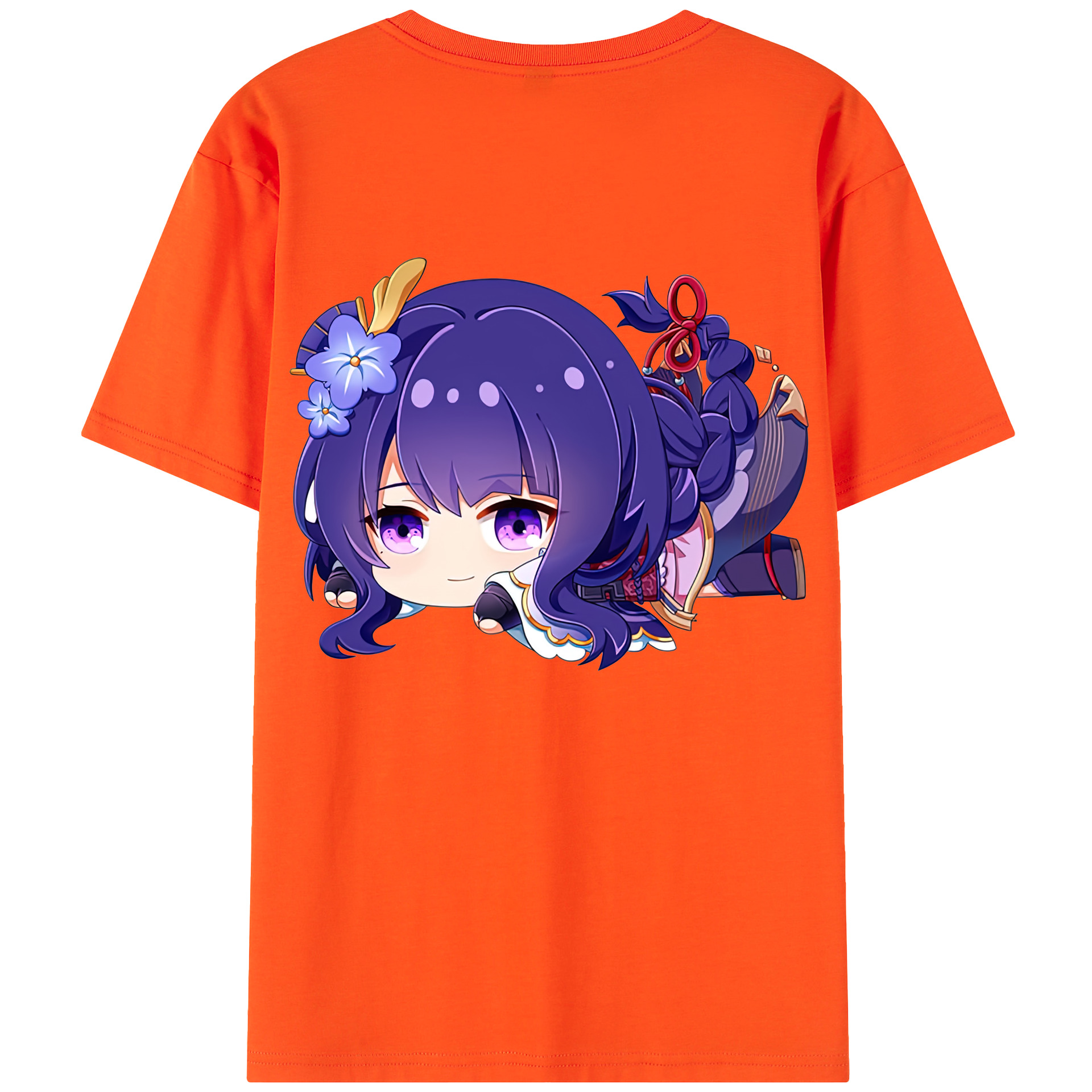 げんし神 雷電将軍 らいでんしょうぐん genshin Raiden Shogun 綿100％半袖Tシャツ（背面プリント）