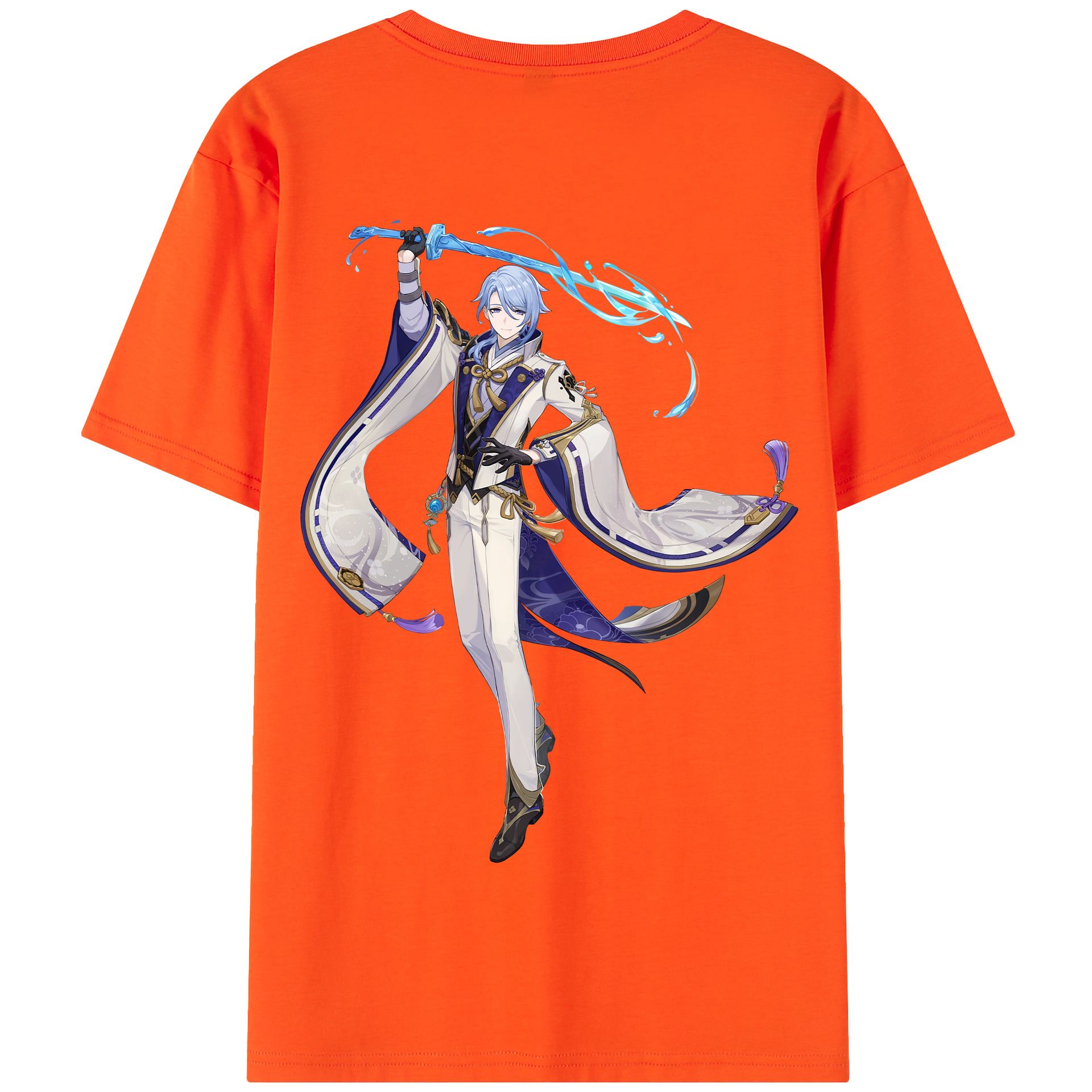 げんし神 神里綾人 かみさとあやと genshin Kamisato Ayato 綿100％半袖Tシャツ（背面プリント）