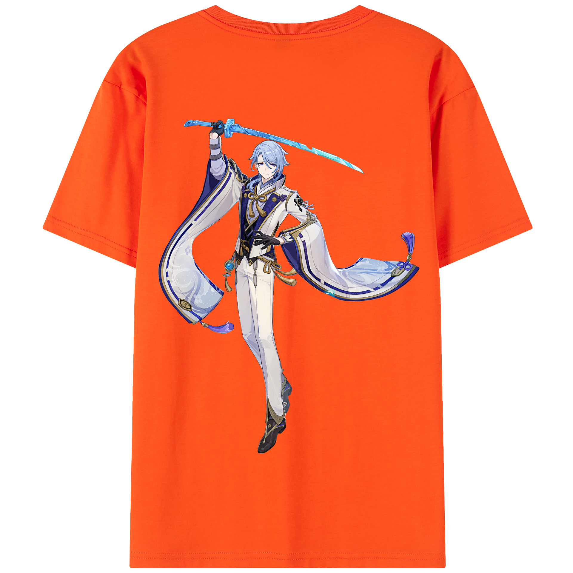 げんし神 神里綾人 かみさとあやと genshin Kamisato Ayato 綿100％半袖Tシャツ（背面プリント）