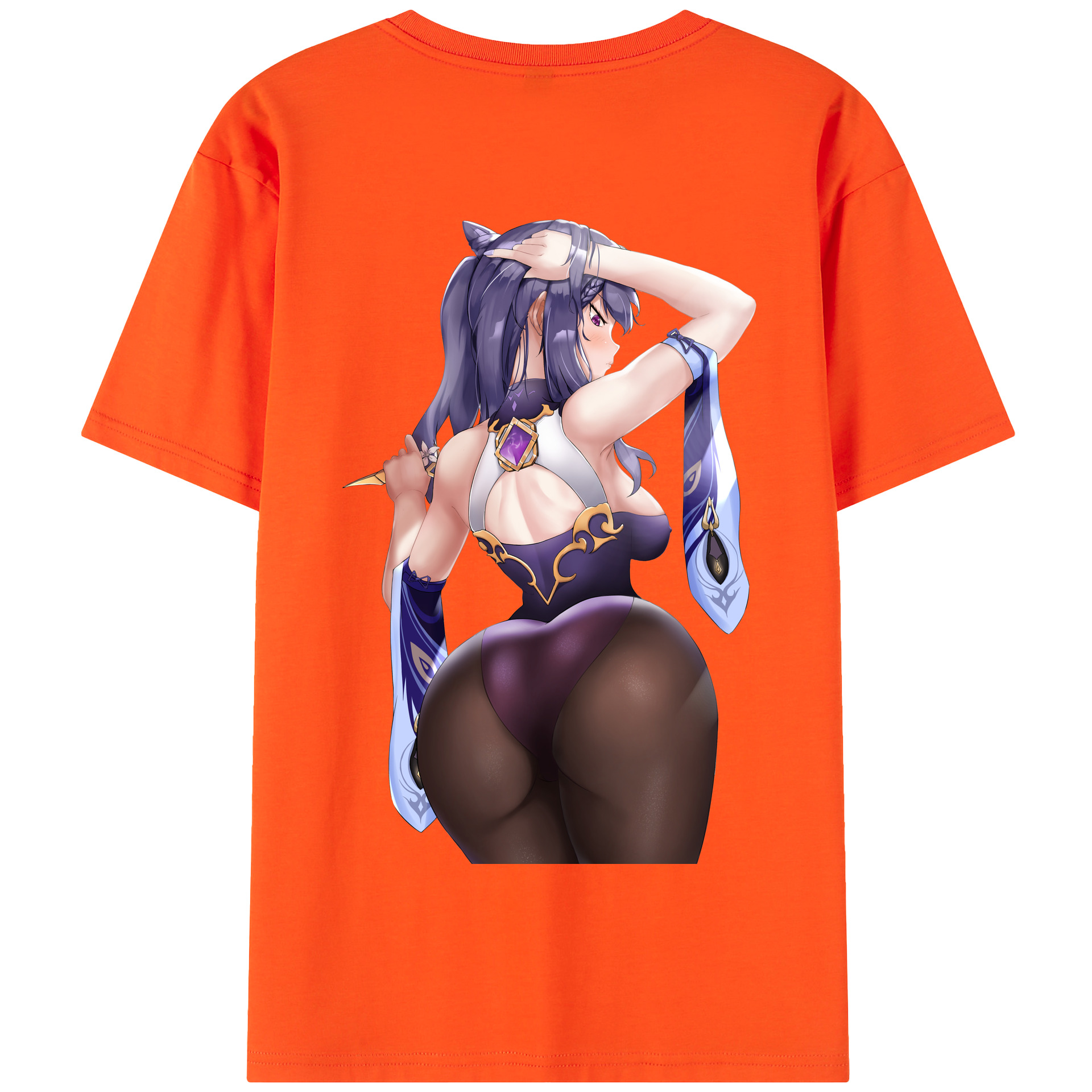 げんし神 刻晴 こくせい genshin Kokusei 綿100％半袖Tシャツ（背面プリント）