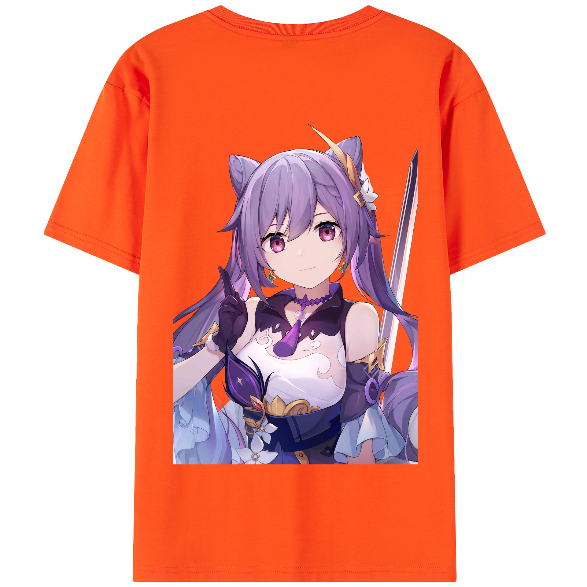 げんし神 刻晴 こくせい genshin Kokusei 綿100％半袖Tシャツ（背面プリント）