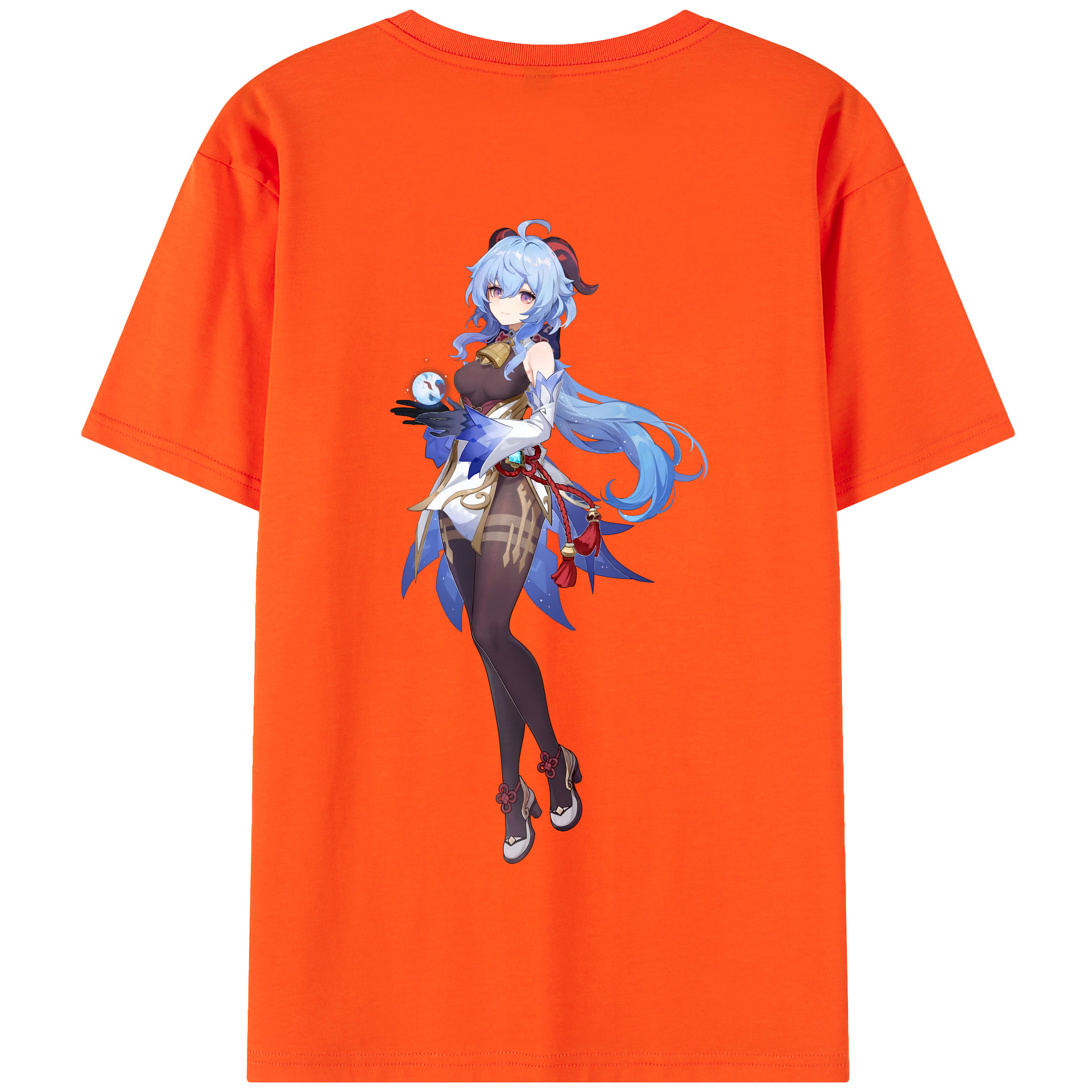 げんし神 甘雨 かんう genshin Ganyu 綿100％半袖Tシャツ（背面プリント）