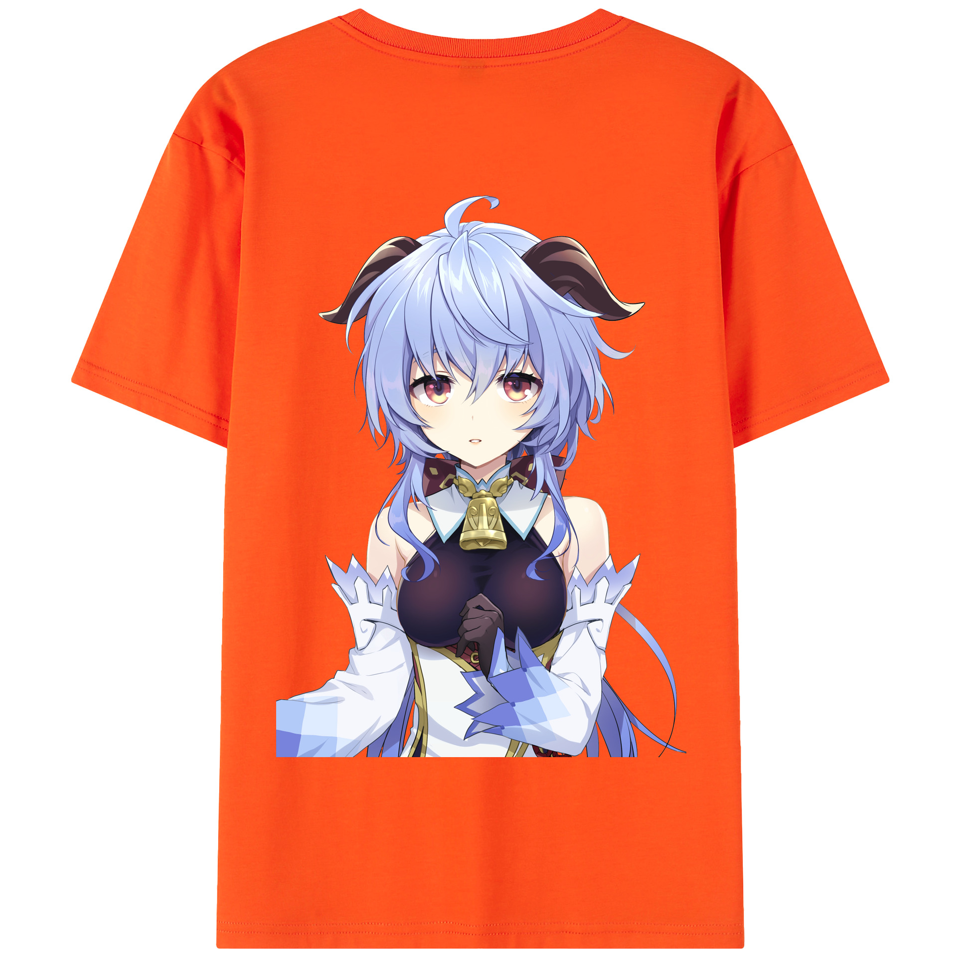 げんし神 甘雨 かんう genshin Ganyu 綿100％半袖Tシャツ（背面プリント）