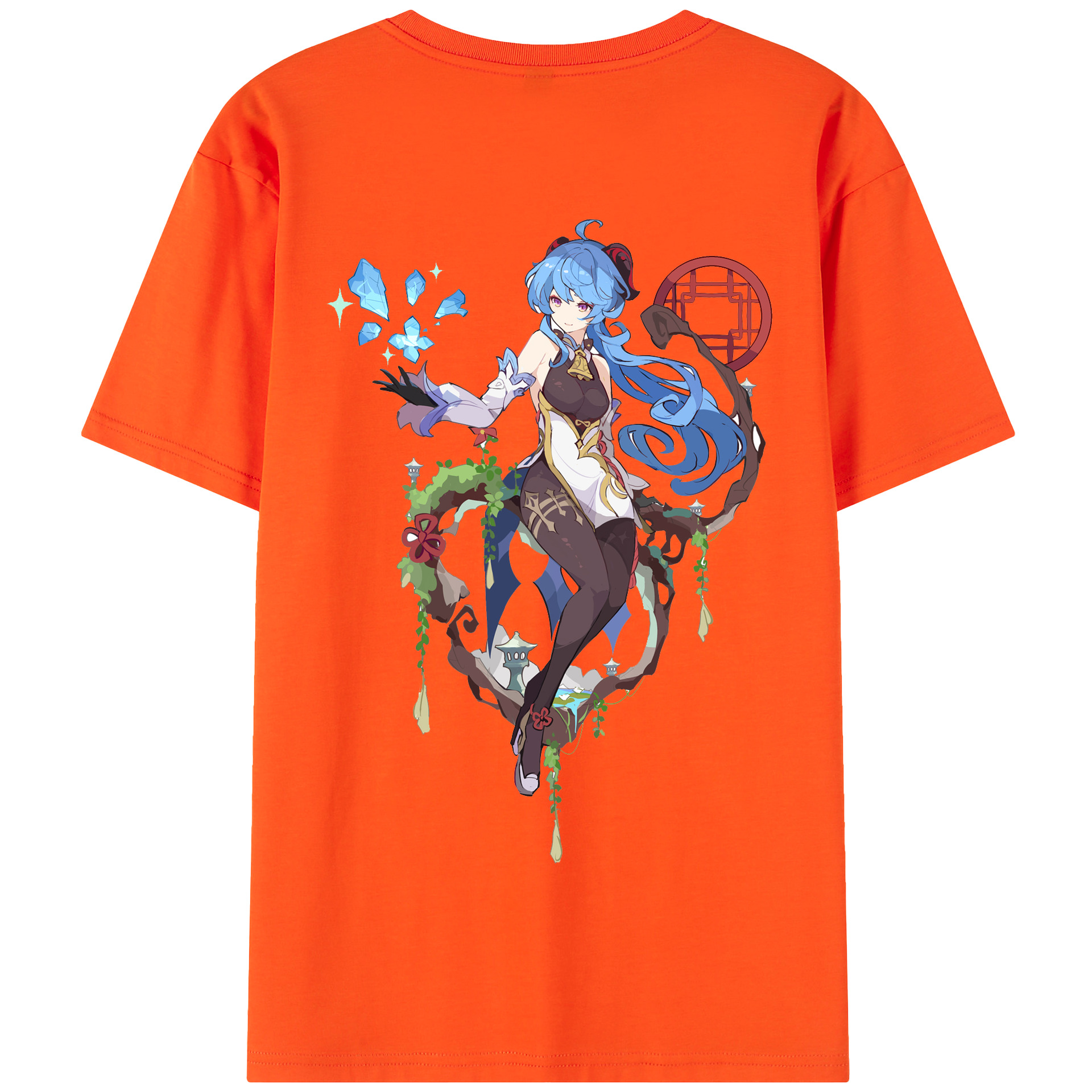 げんし神 甘雨 かんう genshin Ganyu 綿100％半袖Tシャツ（背面プリント）
