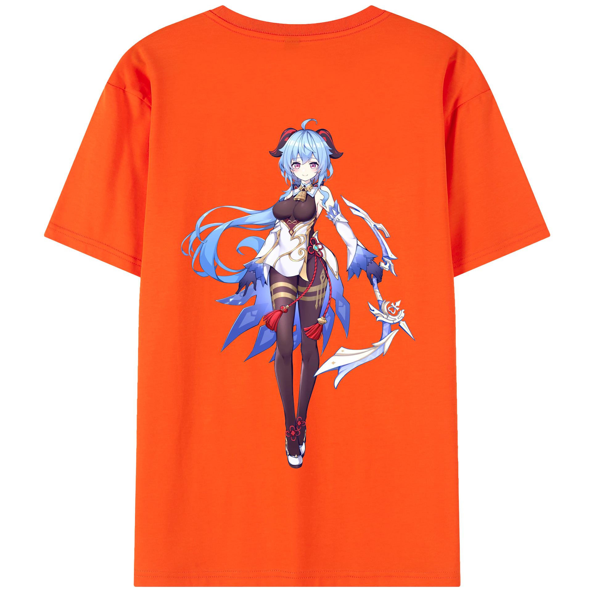 げんし神 甘雨 かんう genshin Ganyu 綿100％半袖Tシャツ（背面プリント）
