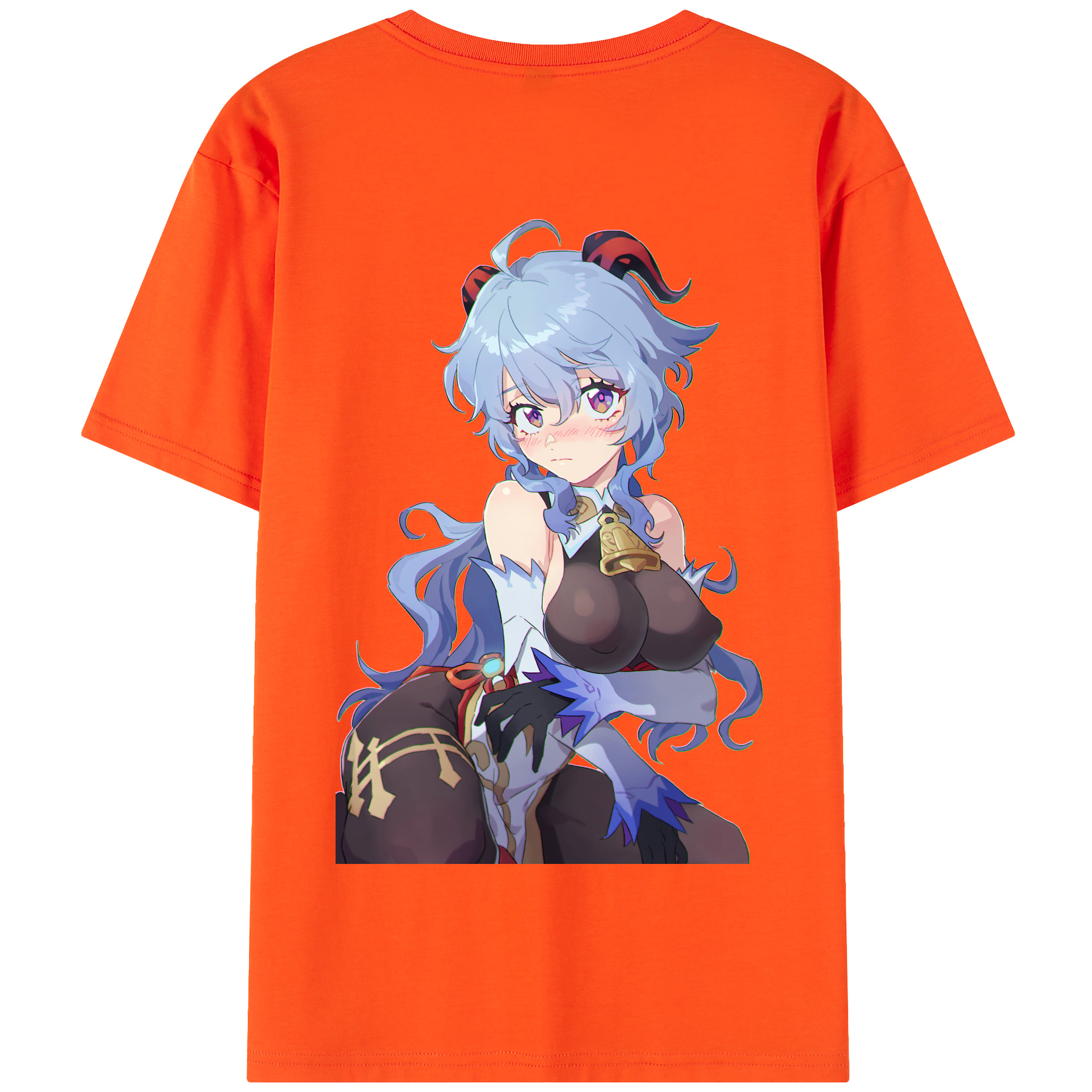 げんし神 甘雨 かんう genshin Ganyu 綿100％半袖Tシャツ（背面プリント）