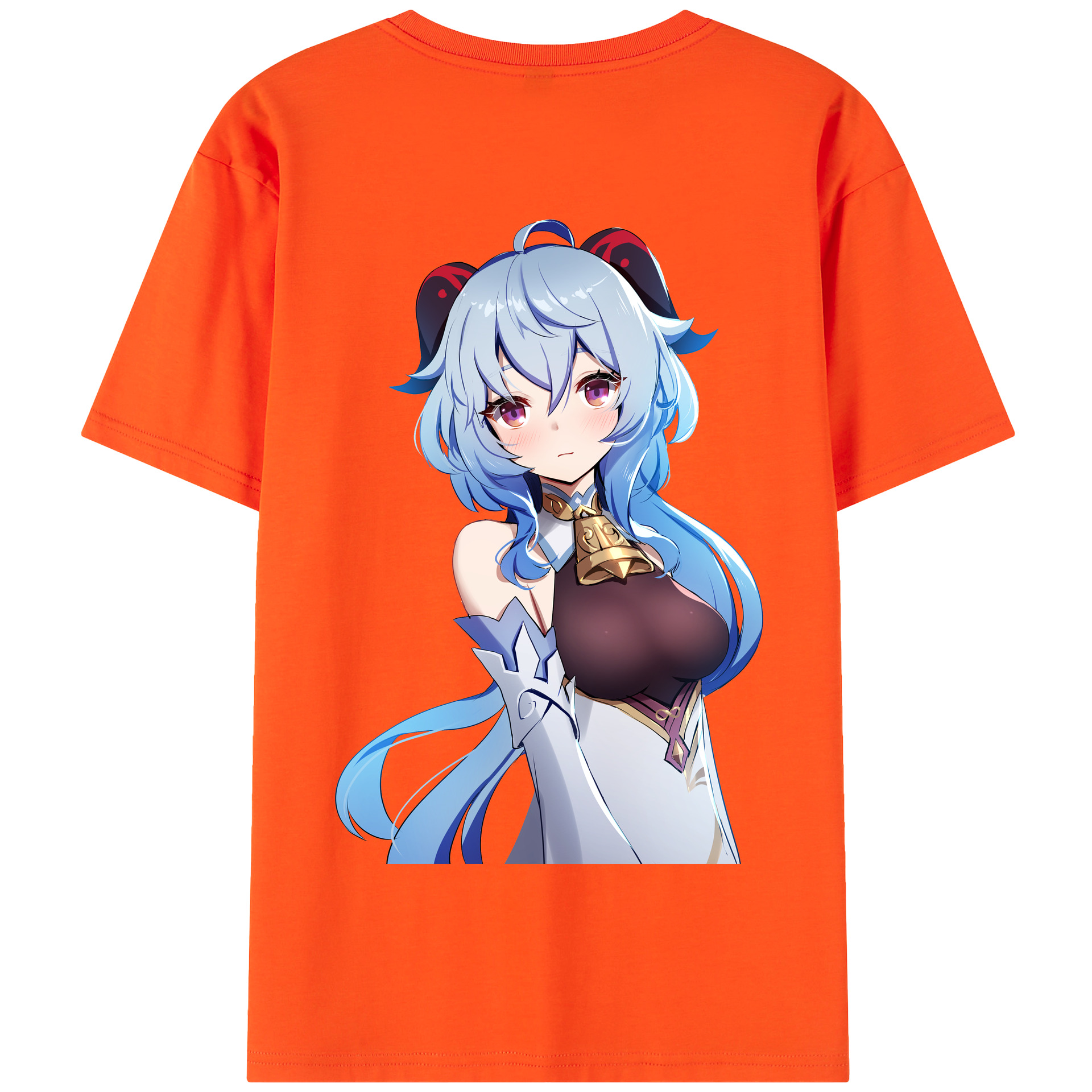 げんし神 甘雨 かんう genshin Ganyu 綿100％半袖Tシャツ（背面プリント）