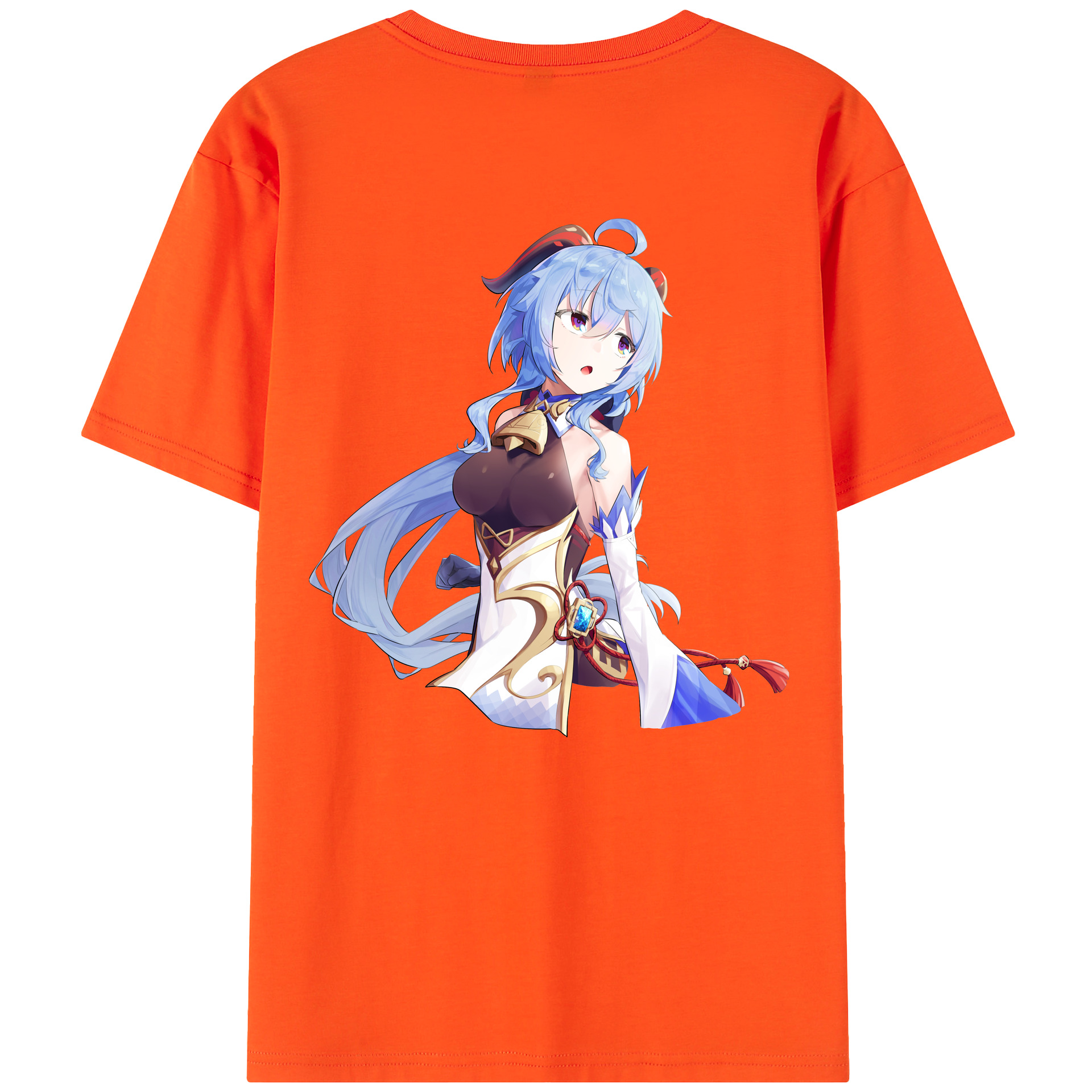 げんし神 甘雨 かんう genshin Ganyu 綿100％半袖Tシャツ（背面プリント）