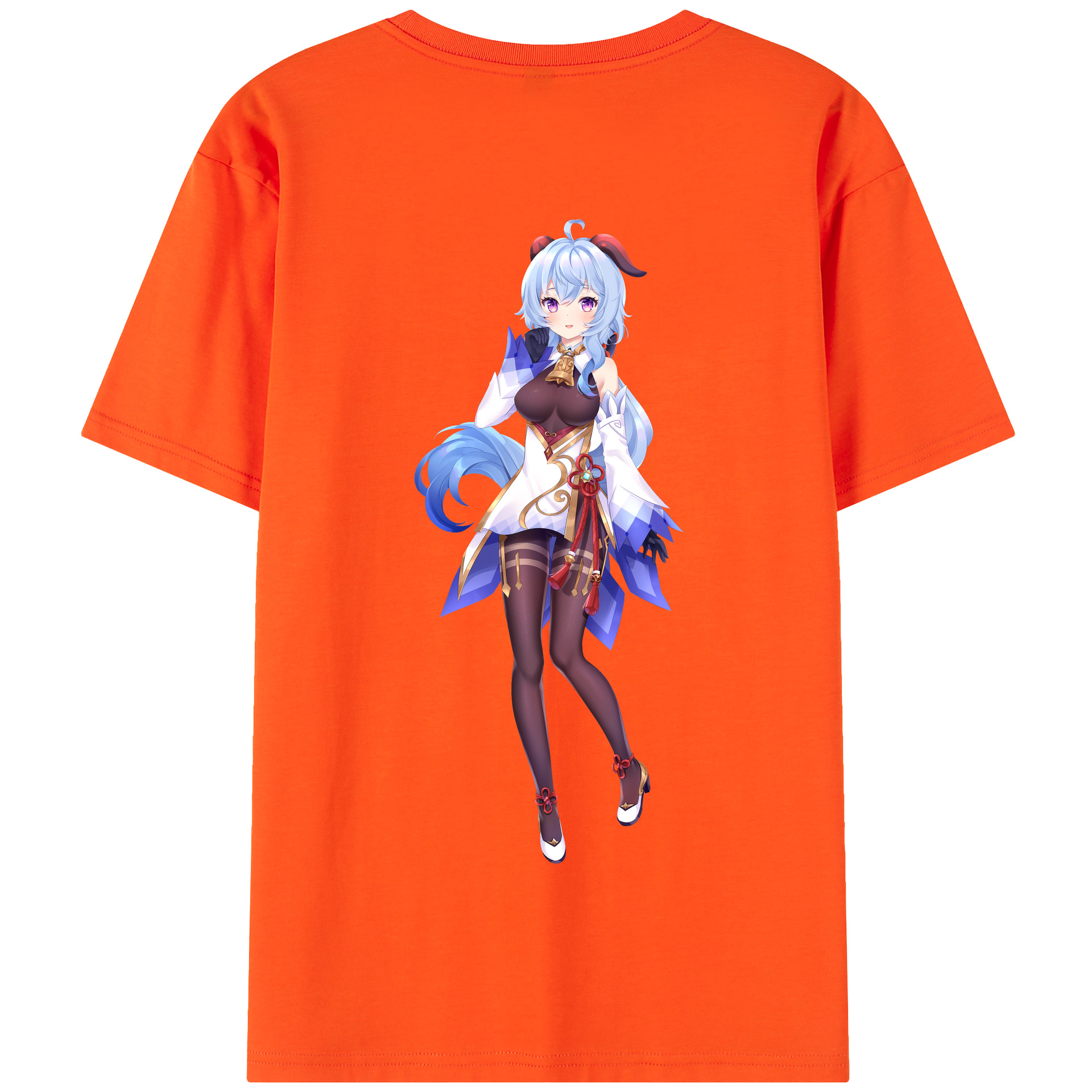 げんし神 甘雨 かんう genshin Ganyu 綿100％半袖Tシャツ（背面プリント）