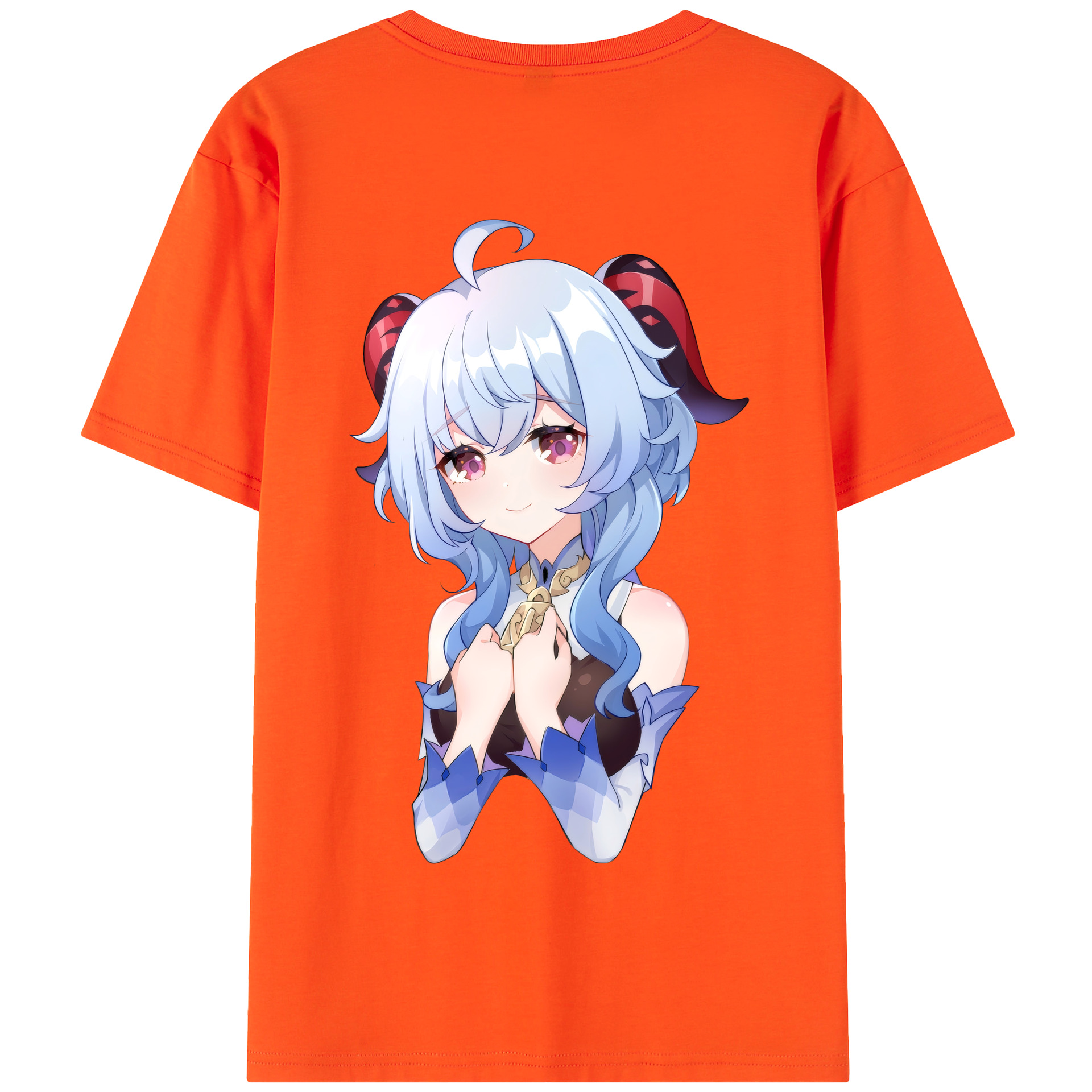 げんし神 甘雨 かんう genshin Ganyu 綿100％半袖Tシャツ（背面プリント）