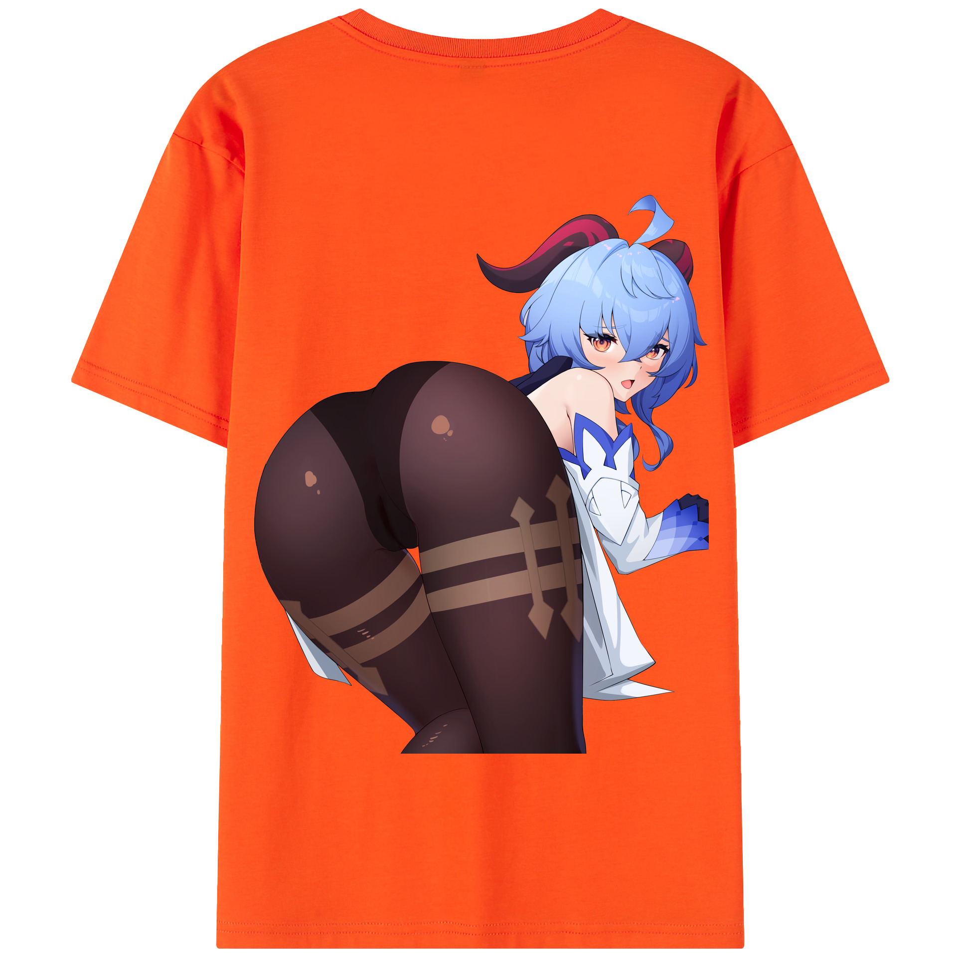 げんし神 甘雨 かんう genshin Ganyu 綿100％半袖Tシャツ（背面プリント）