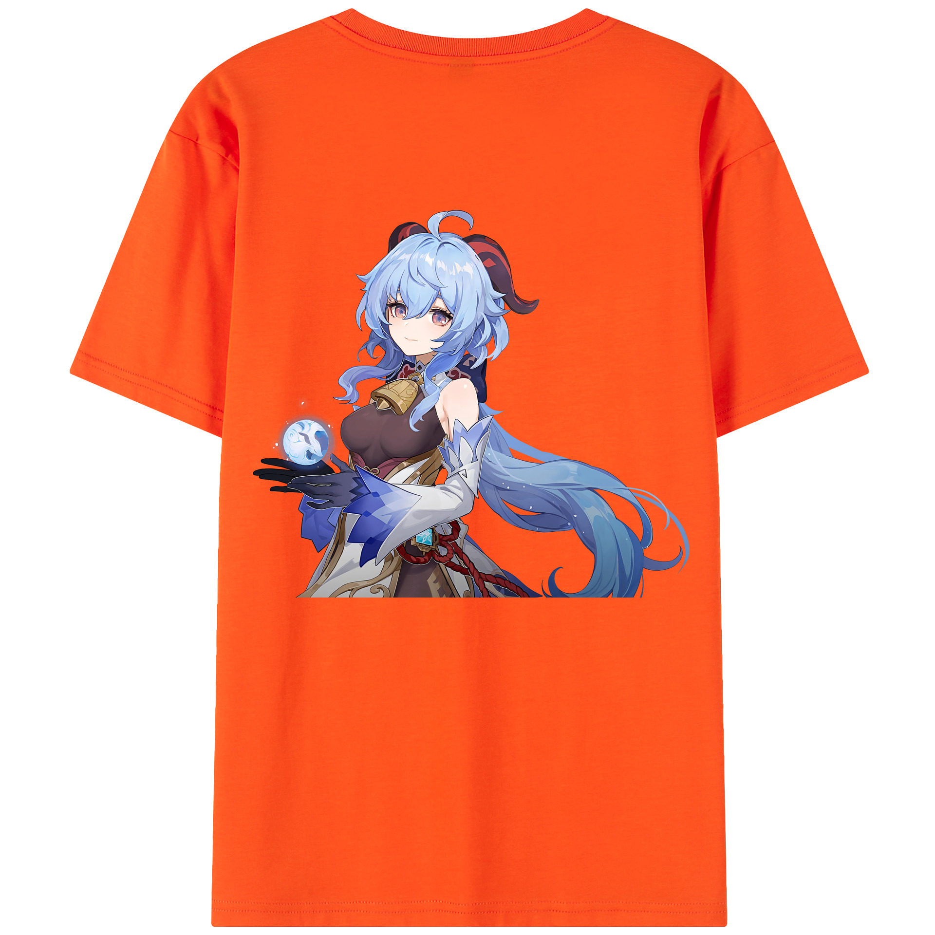 げんし神 甘雨 かんう genshin Ganyu 綿100％半袖Tシャツ（背面プリント）
