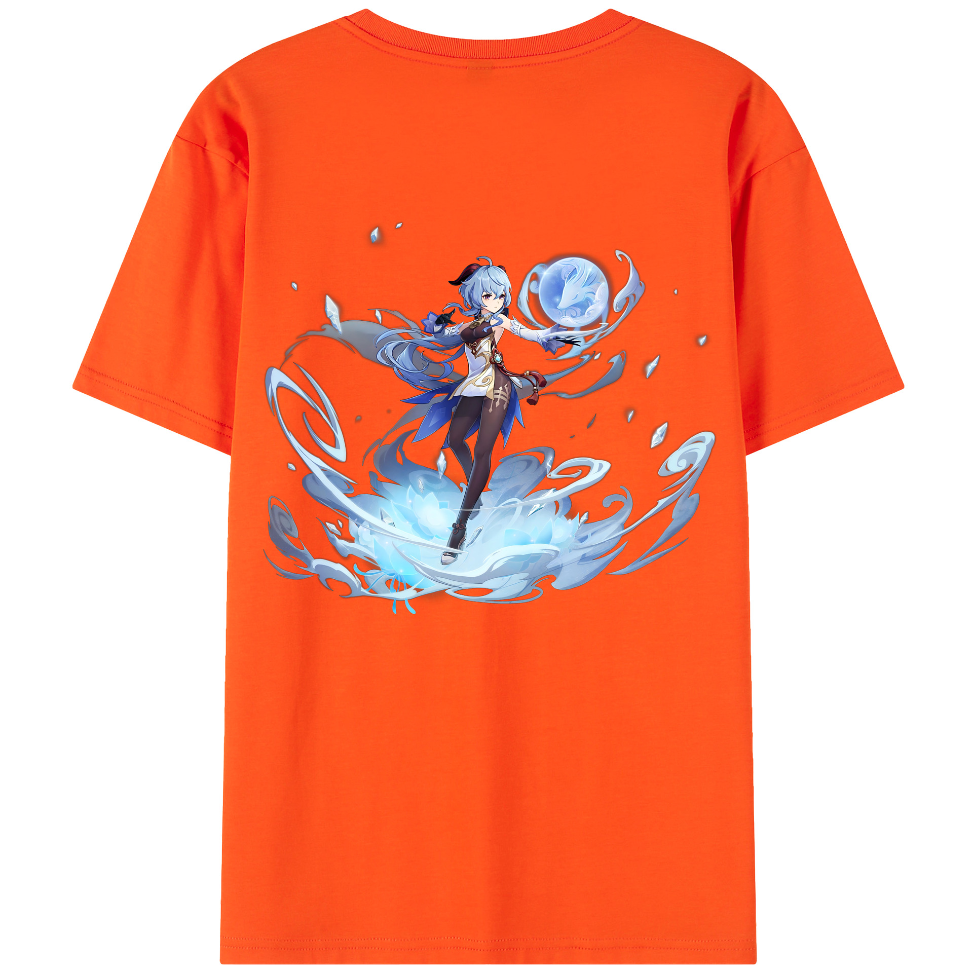 げんし神 甘雨 かんう genshin Ganyu 綿100％半袖Tシャツ（背面プリント）