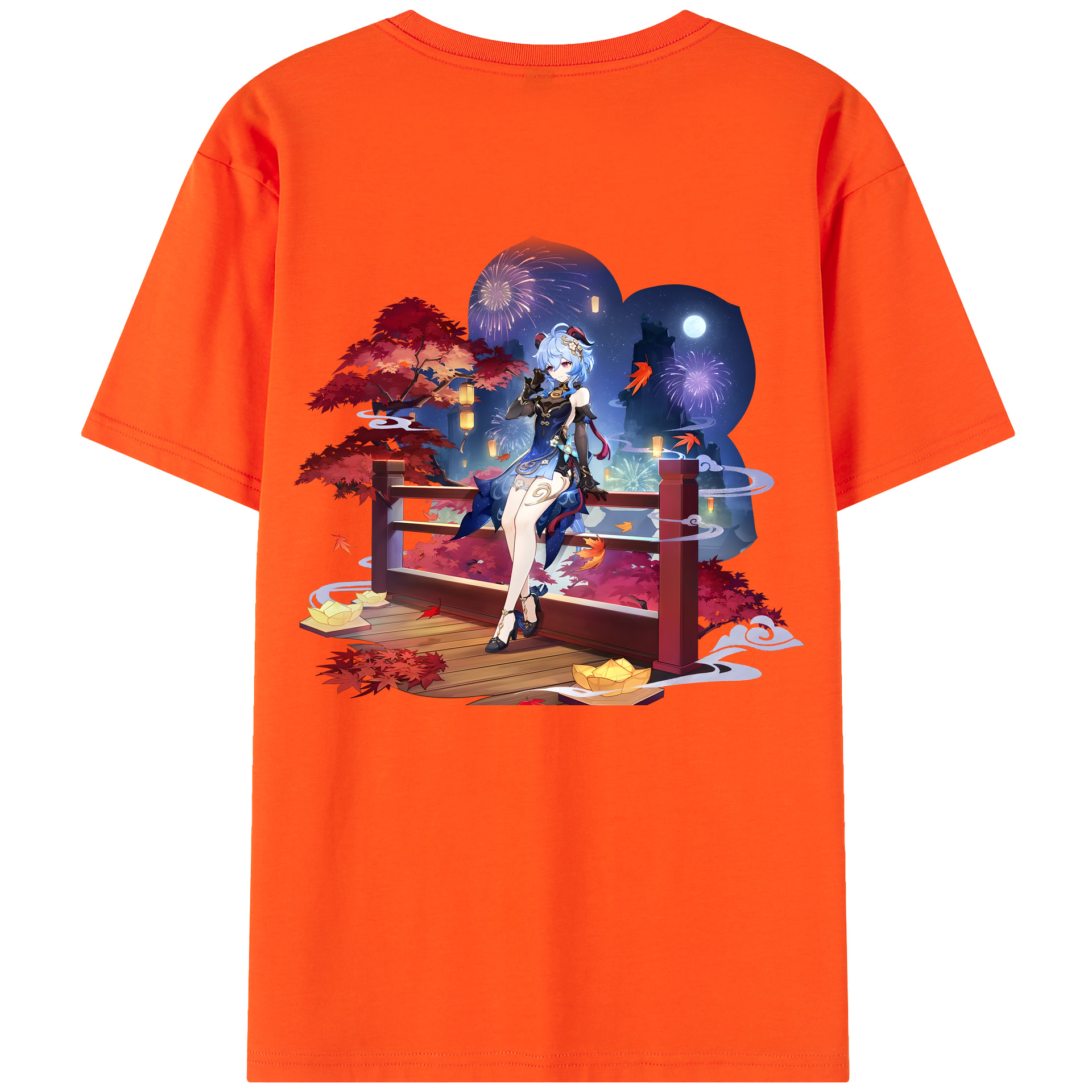 げんし神 甘雨 かんう genshin Ganyu 綿100％半袖Tシャツ（背面プリント）