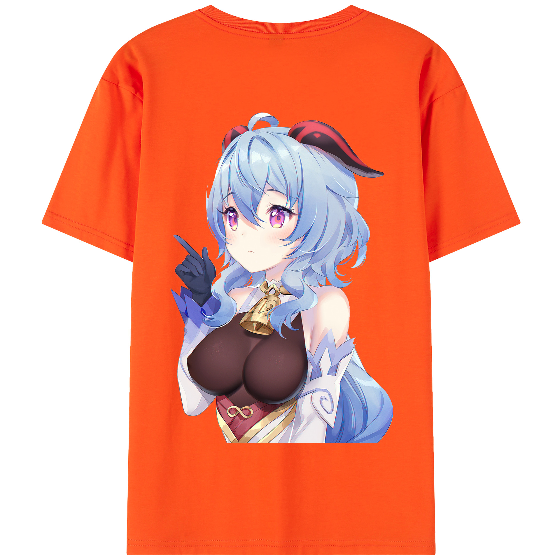 げんし神 甘雨 かんう genshin Ganyu 綿100％半袖Tシャツ（背面プリント）