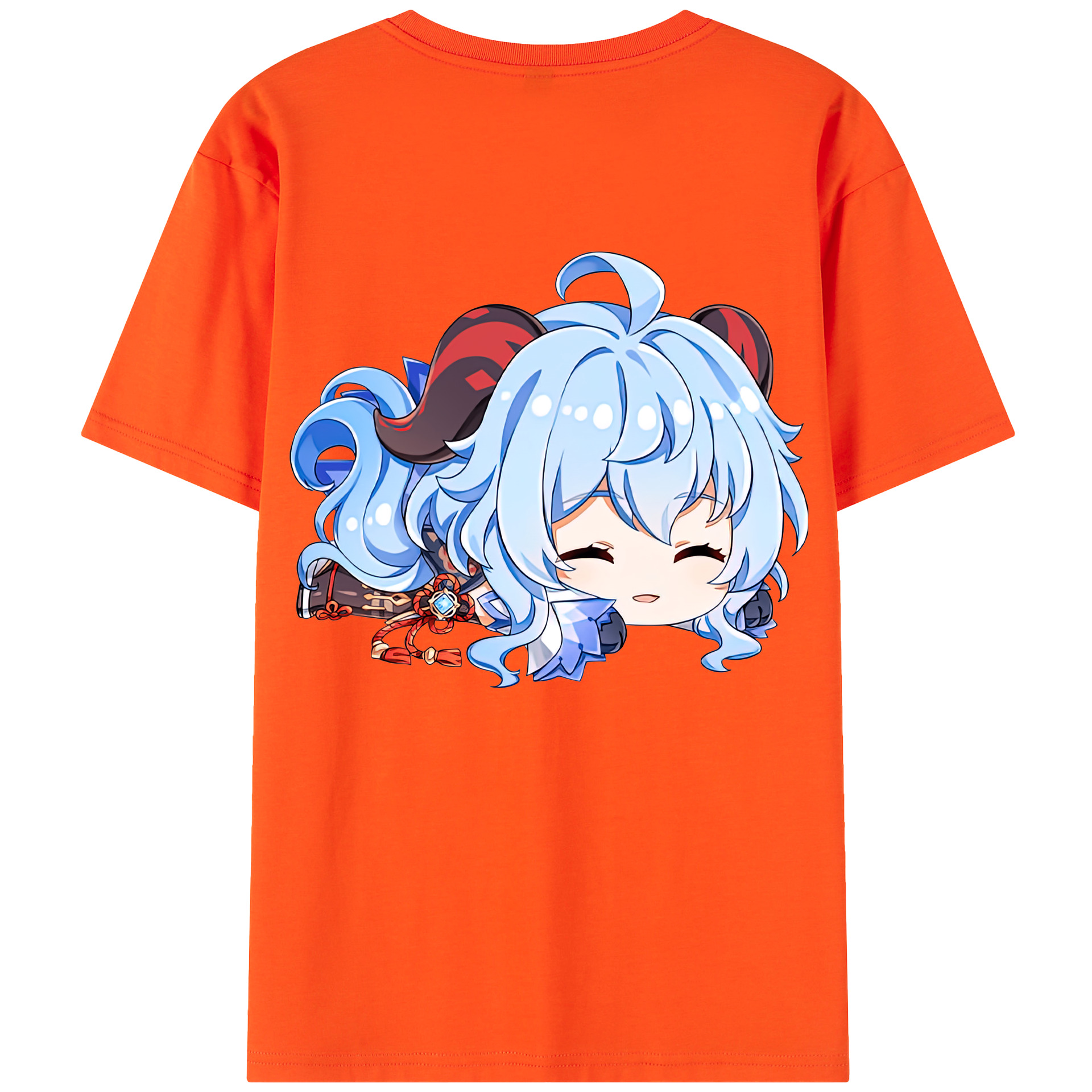 げんし神 甘雨 かんう genshin Ganyu 綿100％半袖Tシャツ（背面プリント）