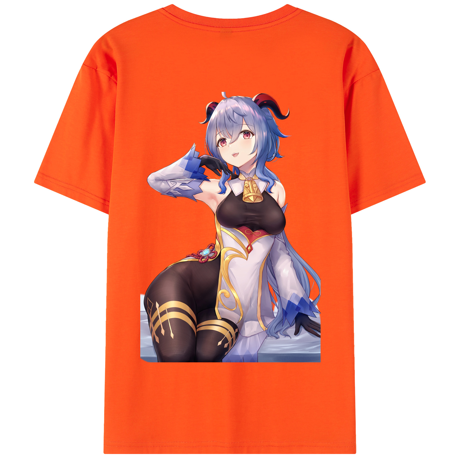 げんし神 甘雨 かんう genshin Ganyu 綿100％半袖Tシャツ（背面プリント）