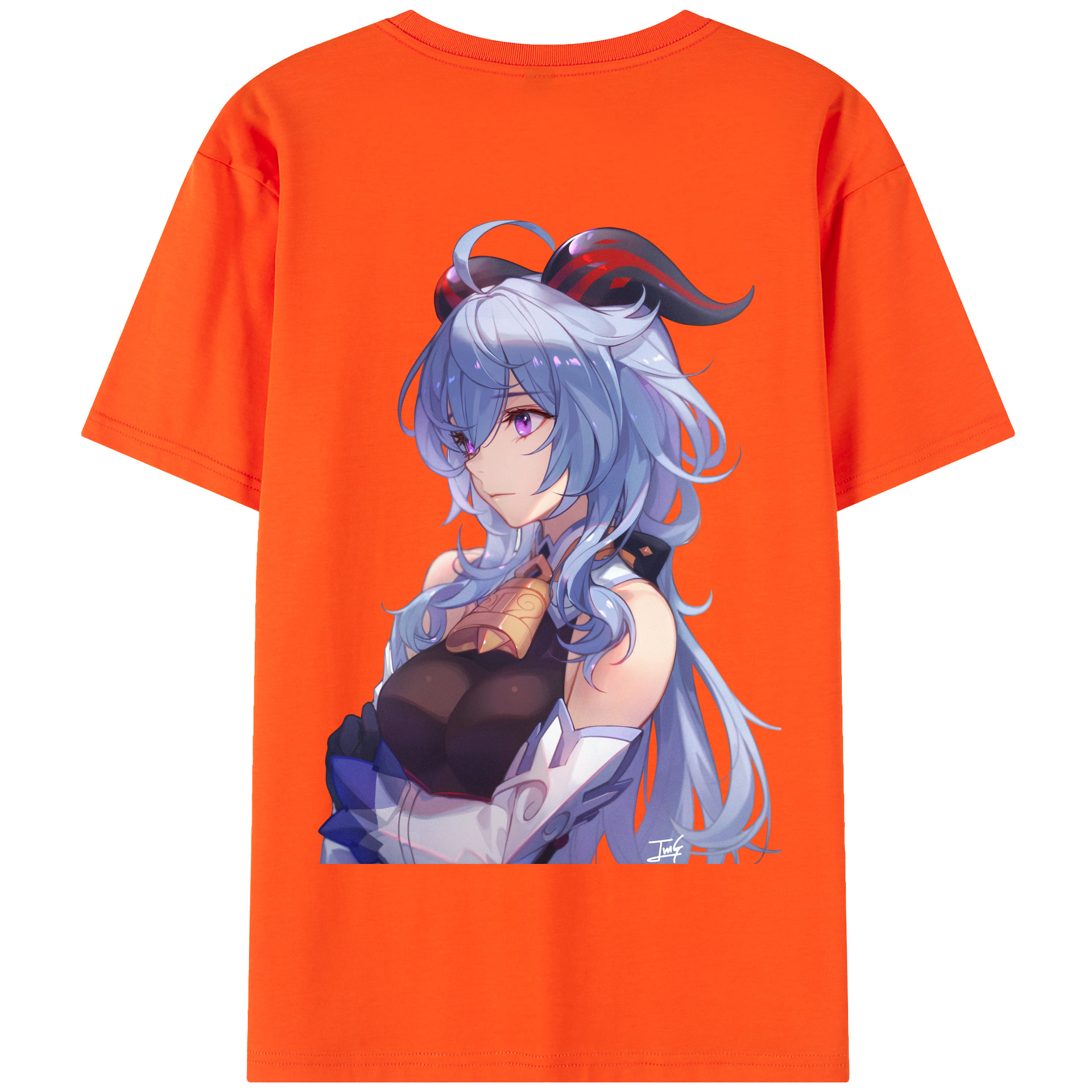 げんし神 甘雨 かんう genshin Ganyu 綿100％半袖Tシャツ（背面プリント）