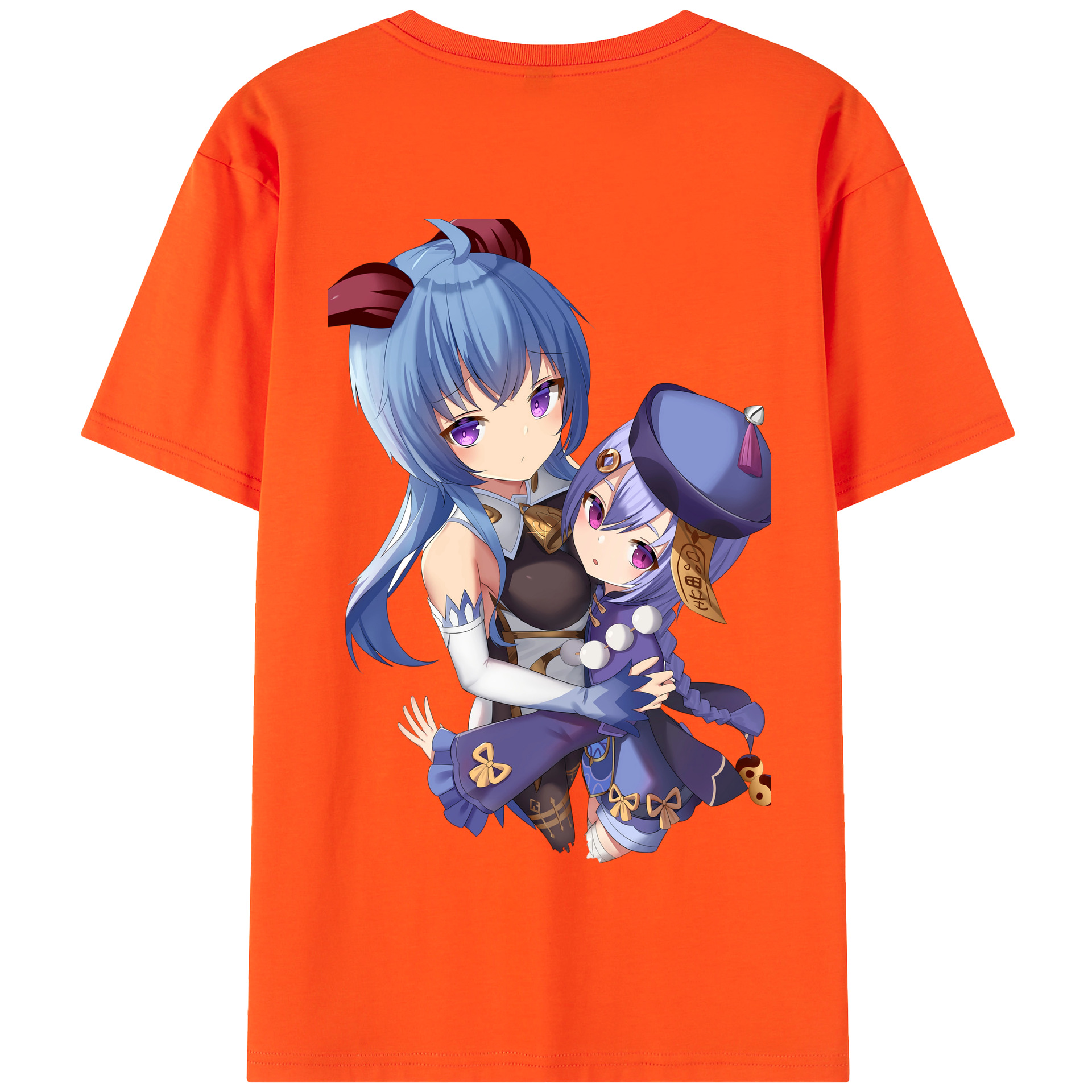 げんし神 甘雨 かんう genshin Ganyu 綿100％半袖Tシャツ（背面プリント）