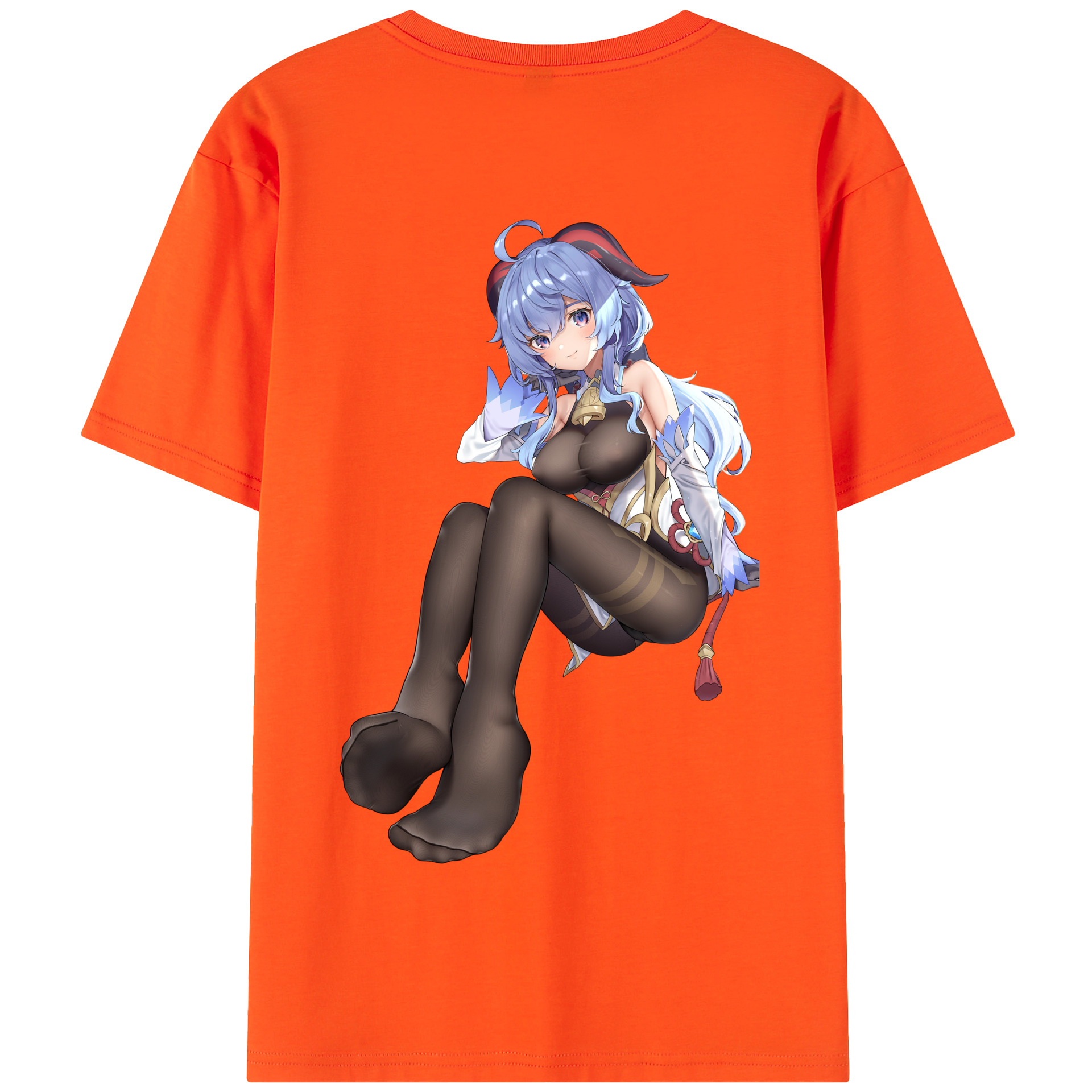 げんし神 甘雨 かんう genshin Ganyu 綿100％半袖Tシャツ（背面プリント）