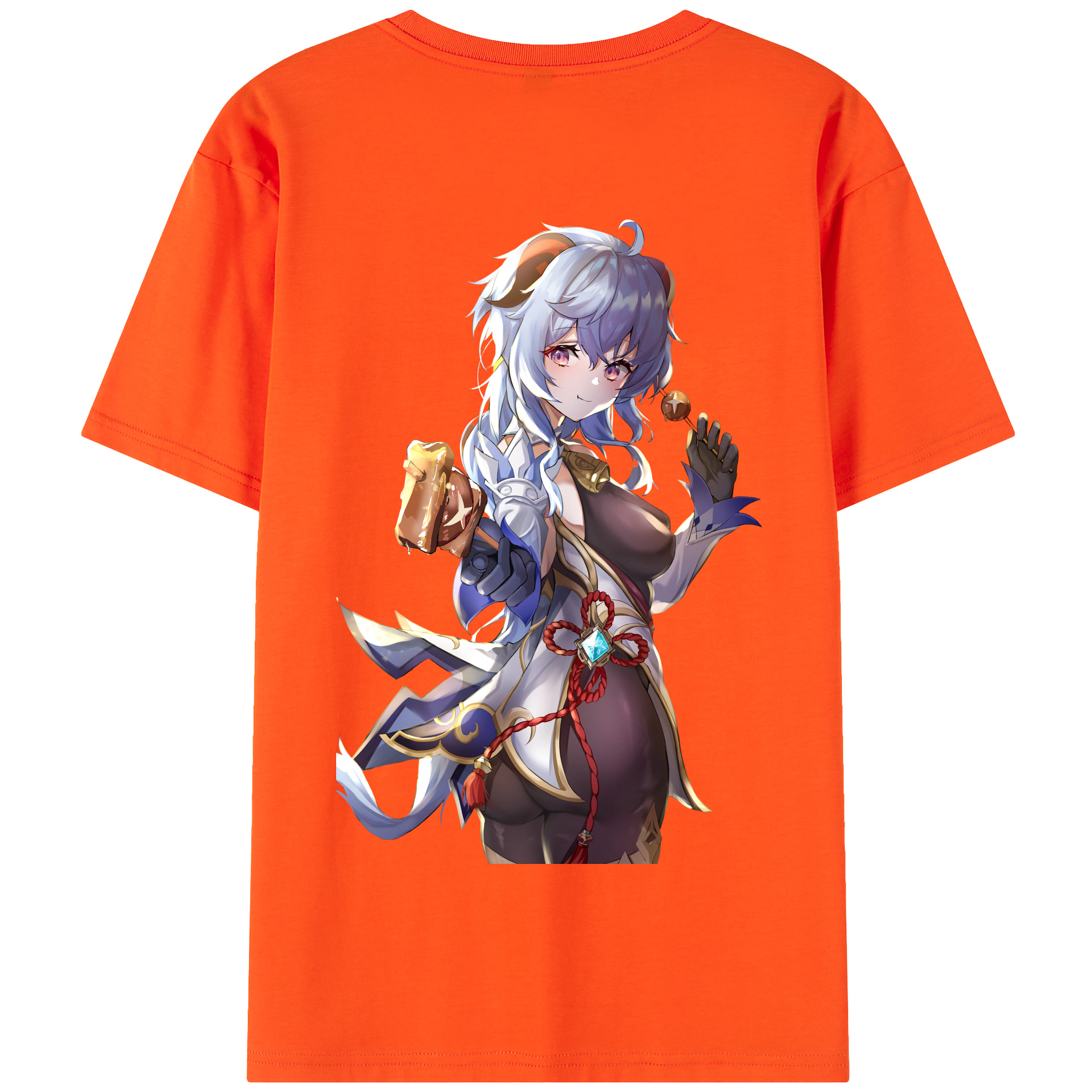 げんし神 甘雨 かんう genshin Ganyu 綿100％半袖Tシャツ（背面プリント）