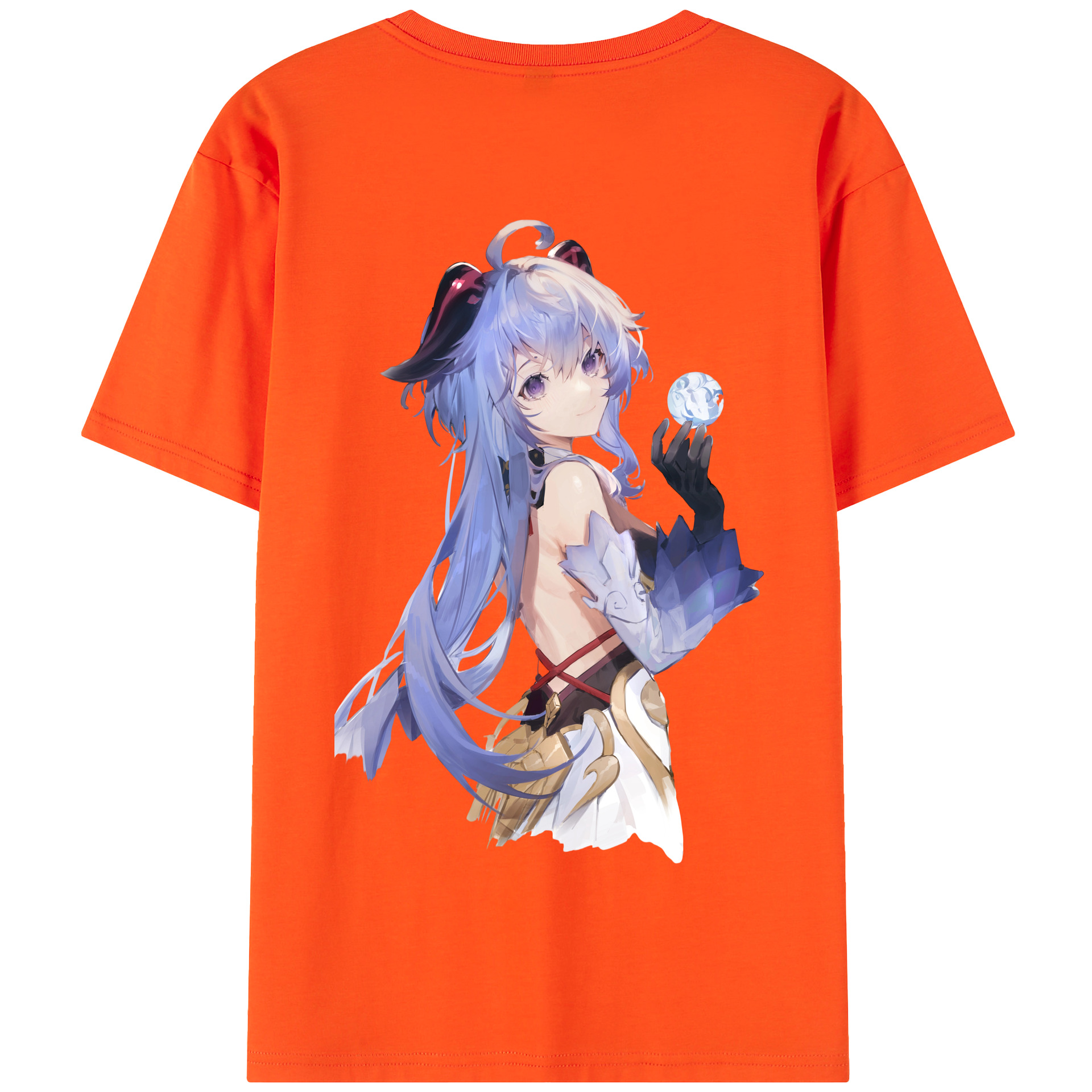 げんし神 甘雨 かんう genshin Ganyu 綿100％半袖Tシャツ（背面プリント）