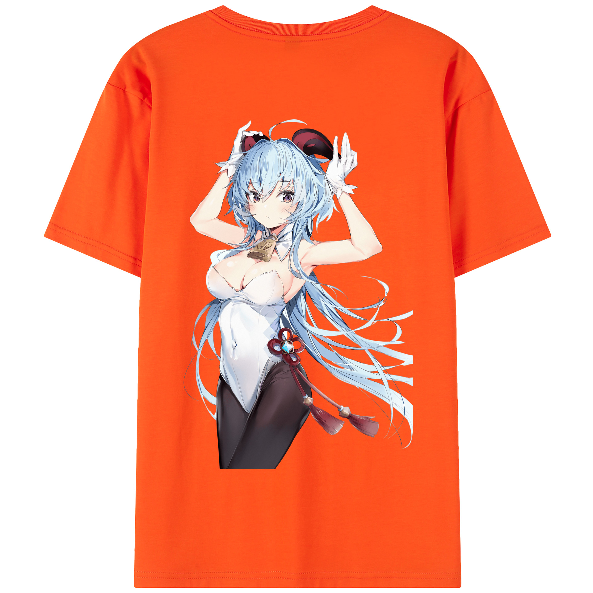 げんし神 甘雨 かんう genshin Ganyu 綿100％半袖Tシャツ（背面プリント）