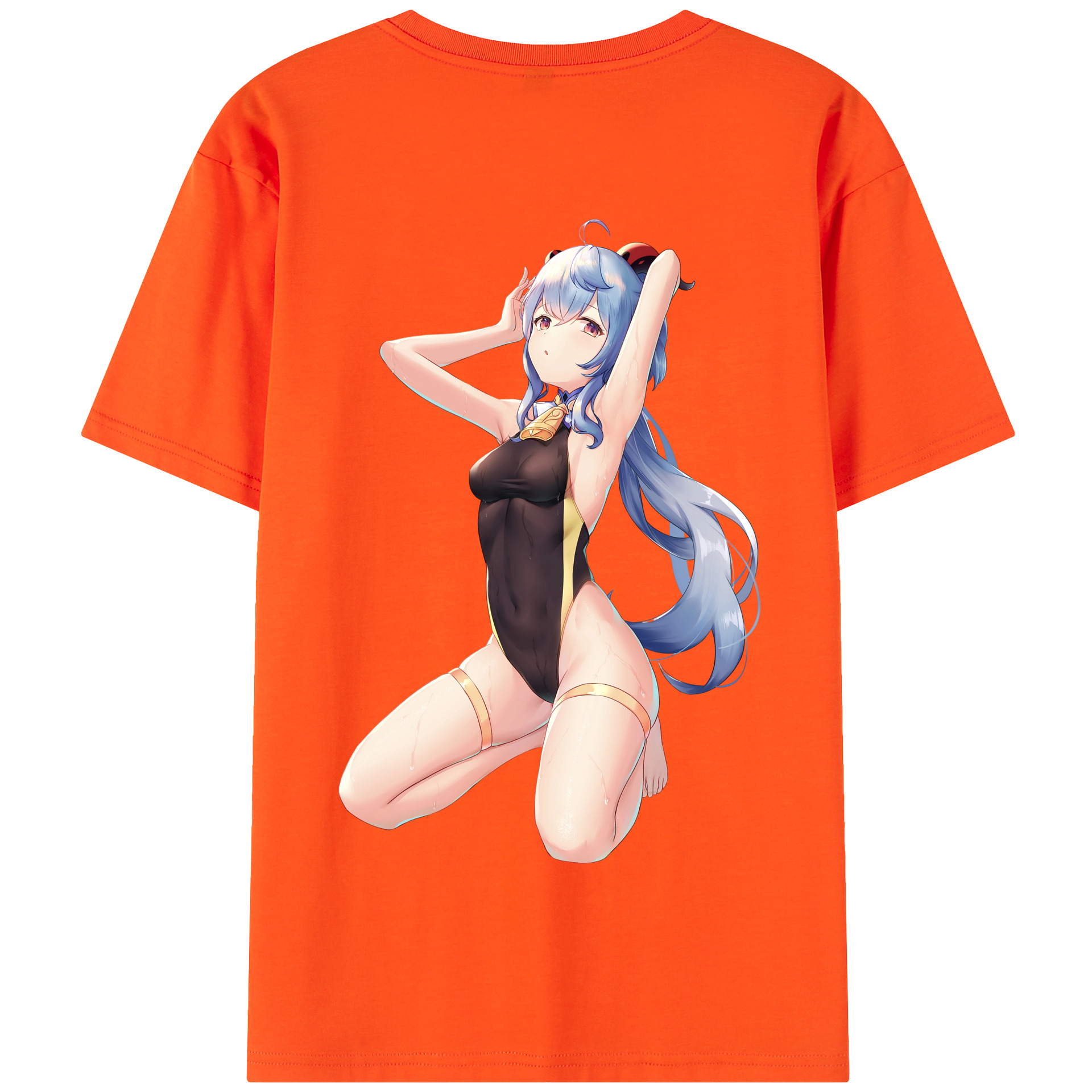げんし神 甘雨 かんう genshin Ganyu 綿100％半袖Tシャツ（背面プリント）