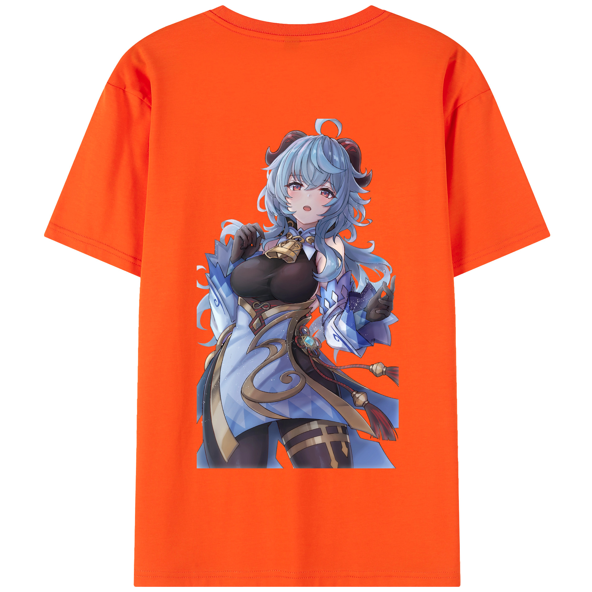 げんし神 甘雨 かんう genshin Ganyu 綿100％半袖Tシャツ（背面プリント）