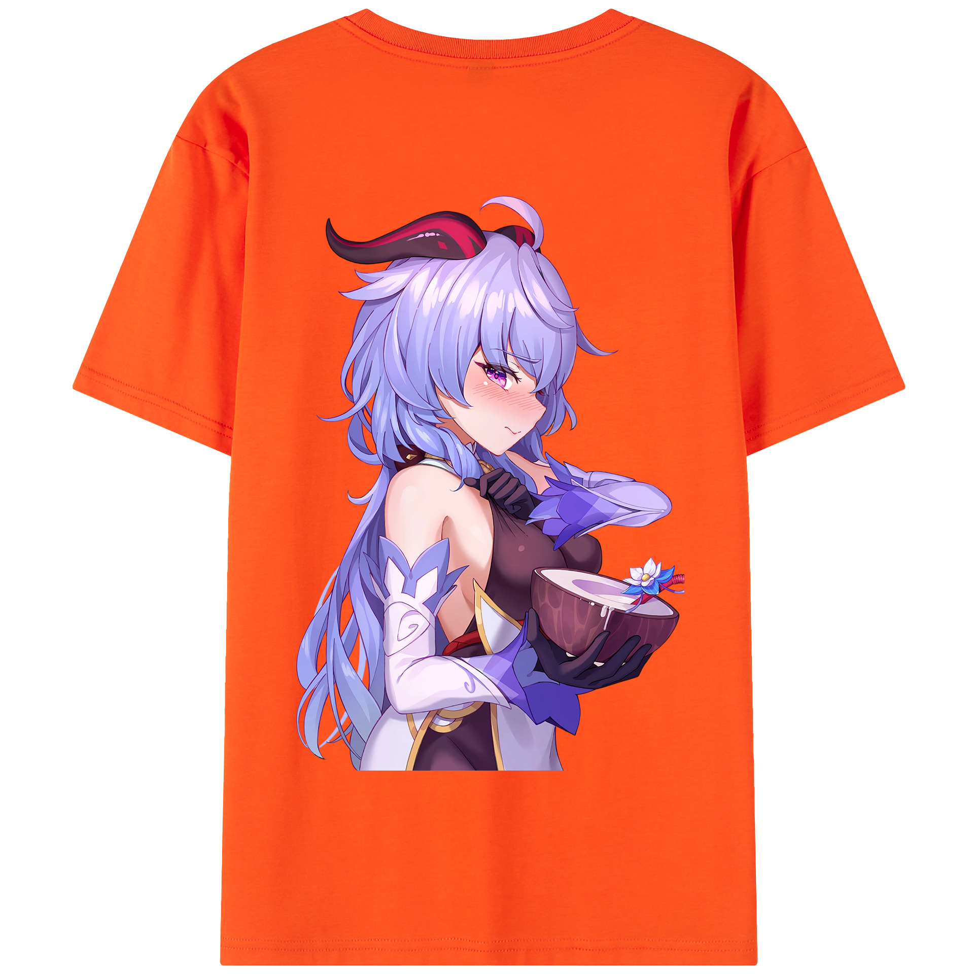げんし神 甘雨 かんう genshin Ganyu 綿100％半袖Tシャツ（背面プリント）